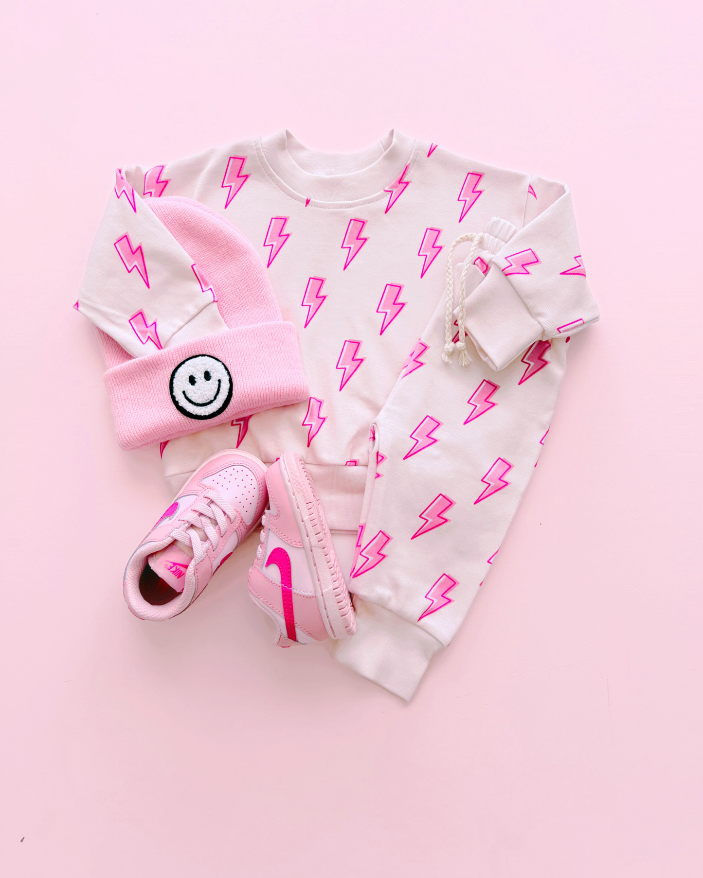 Pink Bolts Jogger Set