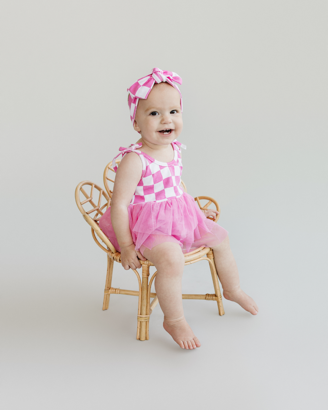 Checkered Headband | Bubble Gum