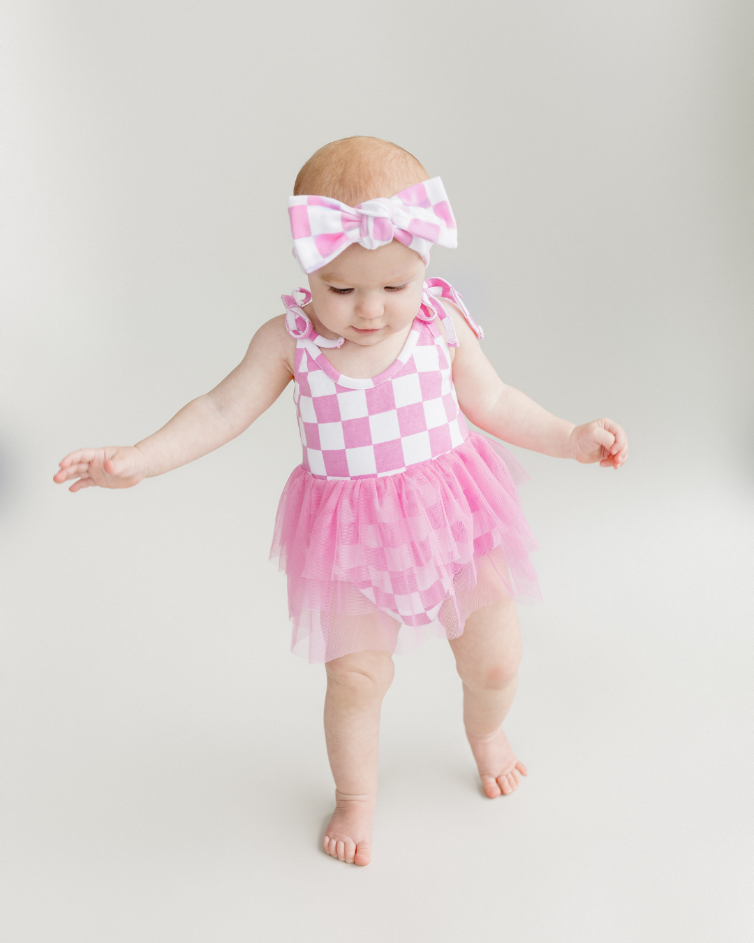 Checkered Headband | Bubble Gum