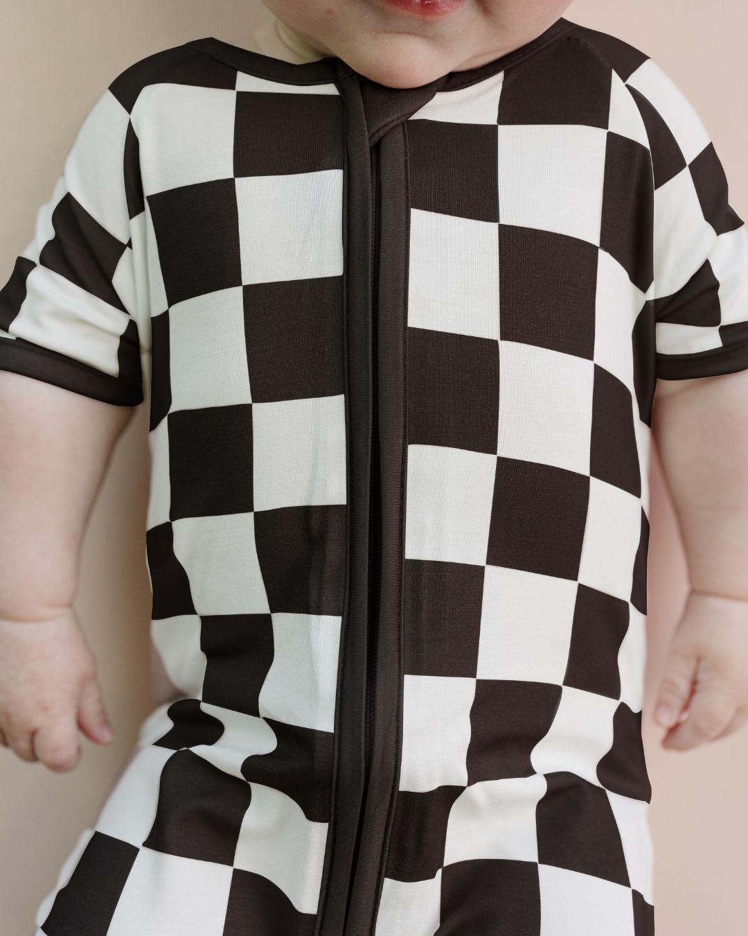 Shorty Romper | Black Checkered
