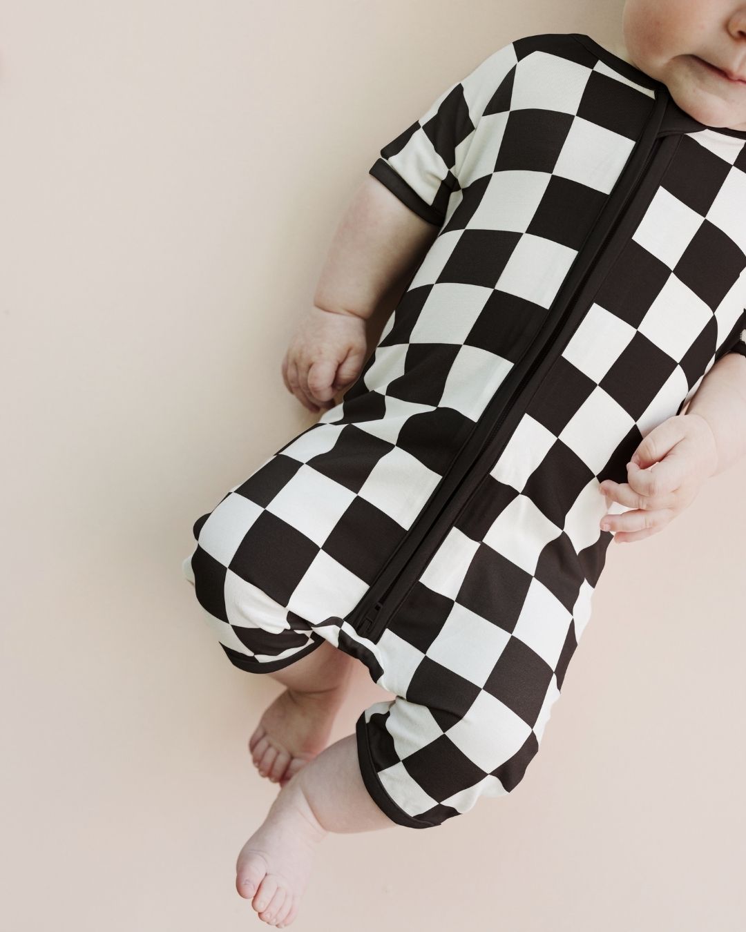 Shorty Romper | Black Checkered