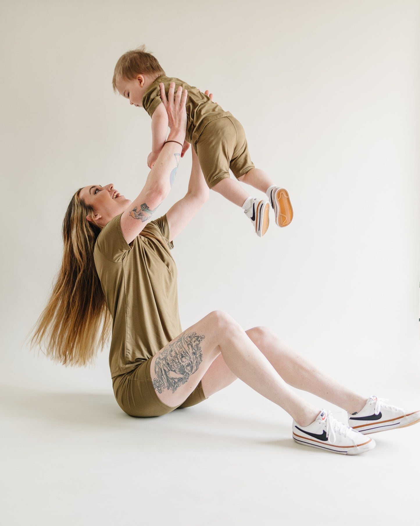 Women's Bamboo Bike Shorts & Tee Daywear Set