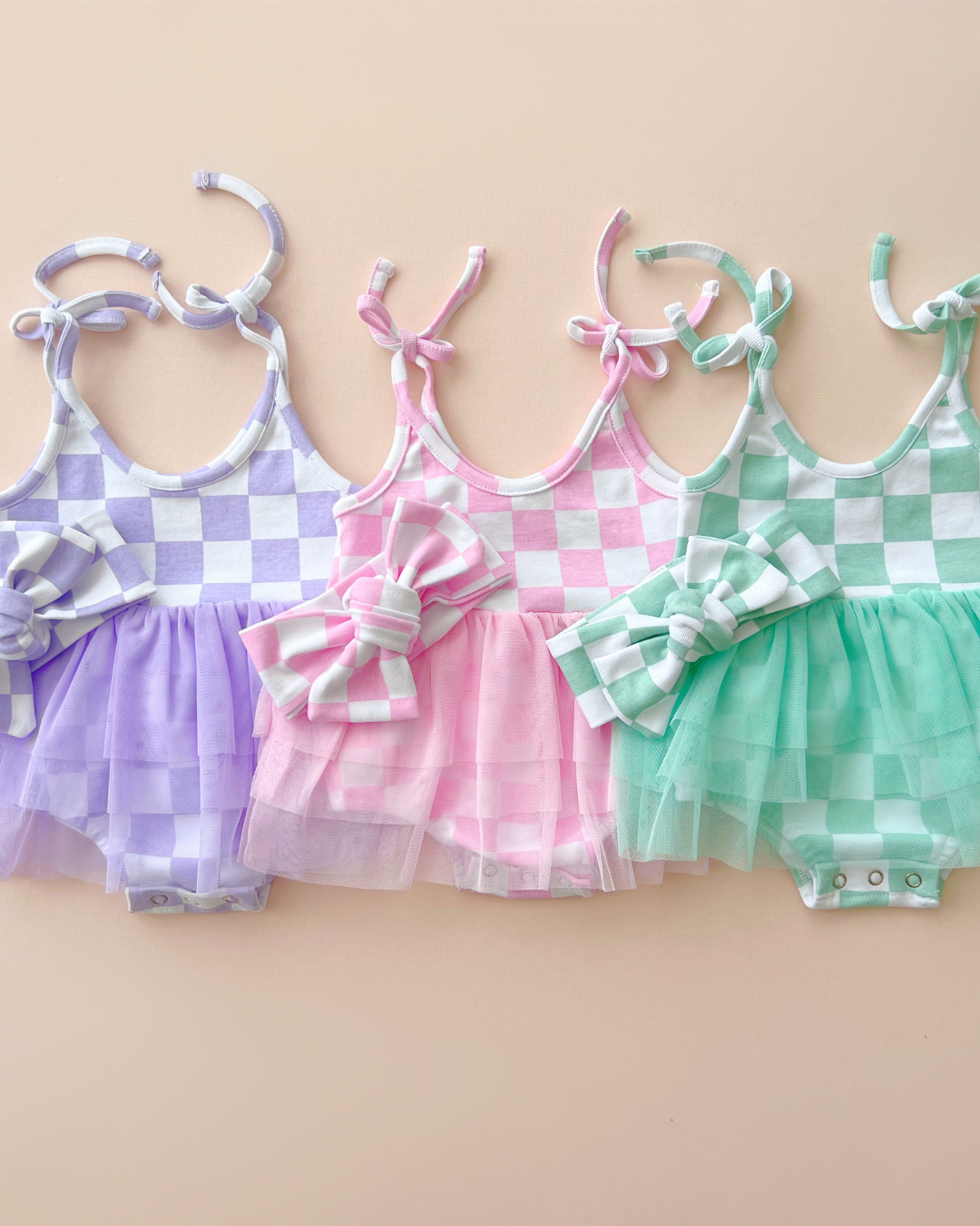 Tutu Romper | Checkered Lavender