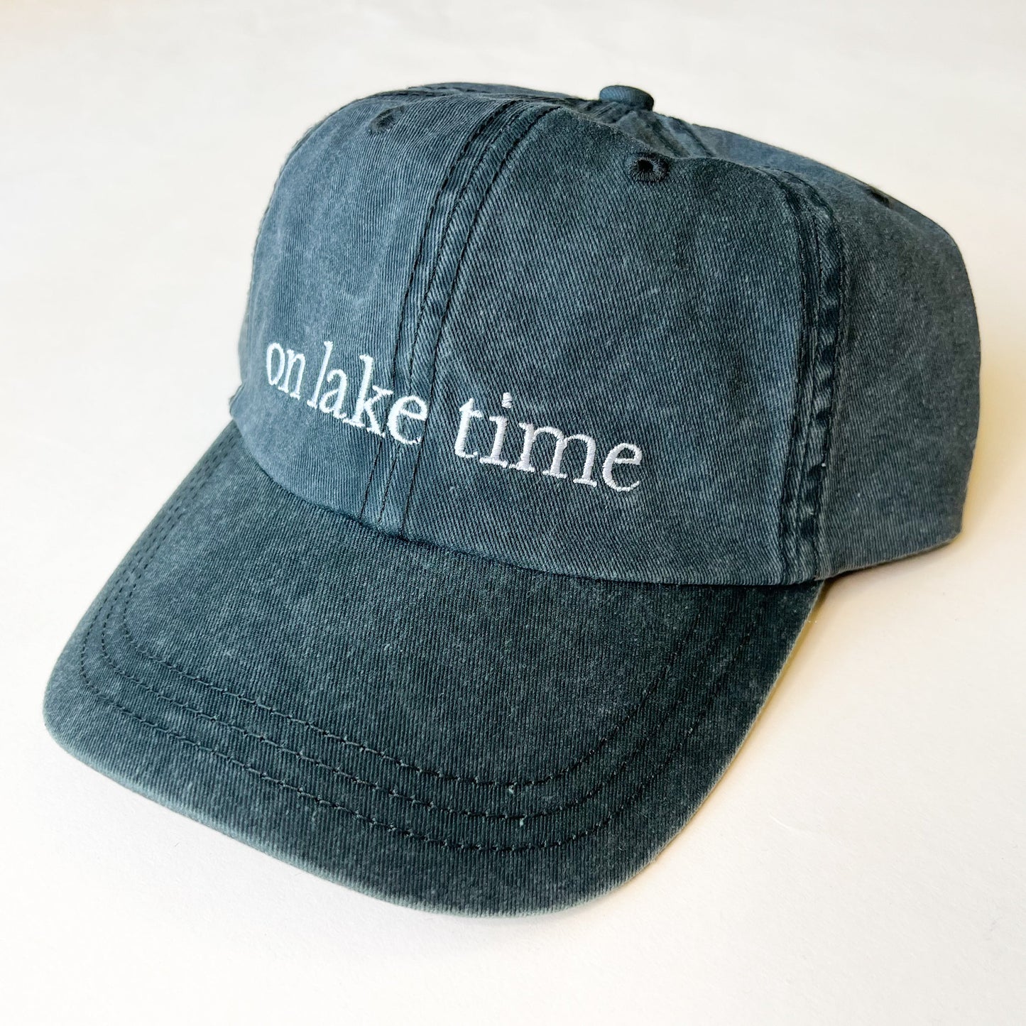 On Lake Time Embroidered Baseball Cap