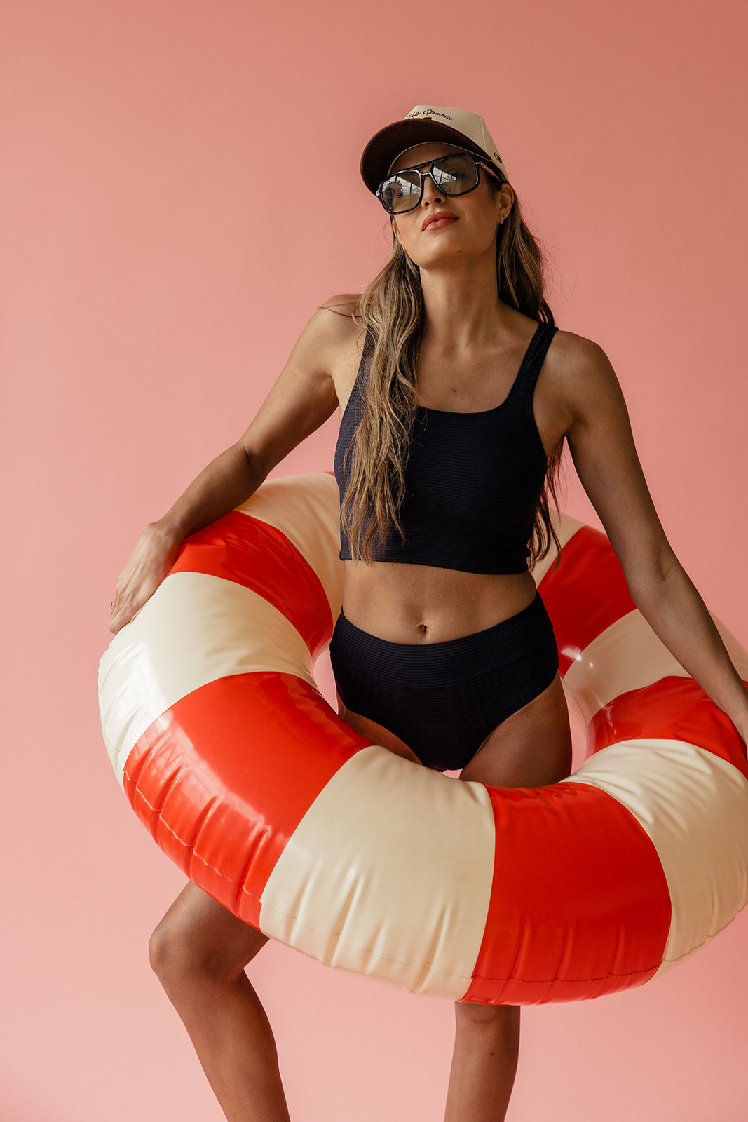Black Flat Rib Core Midkini
