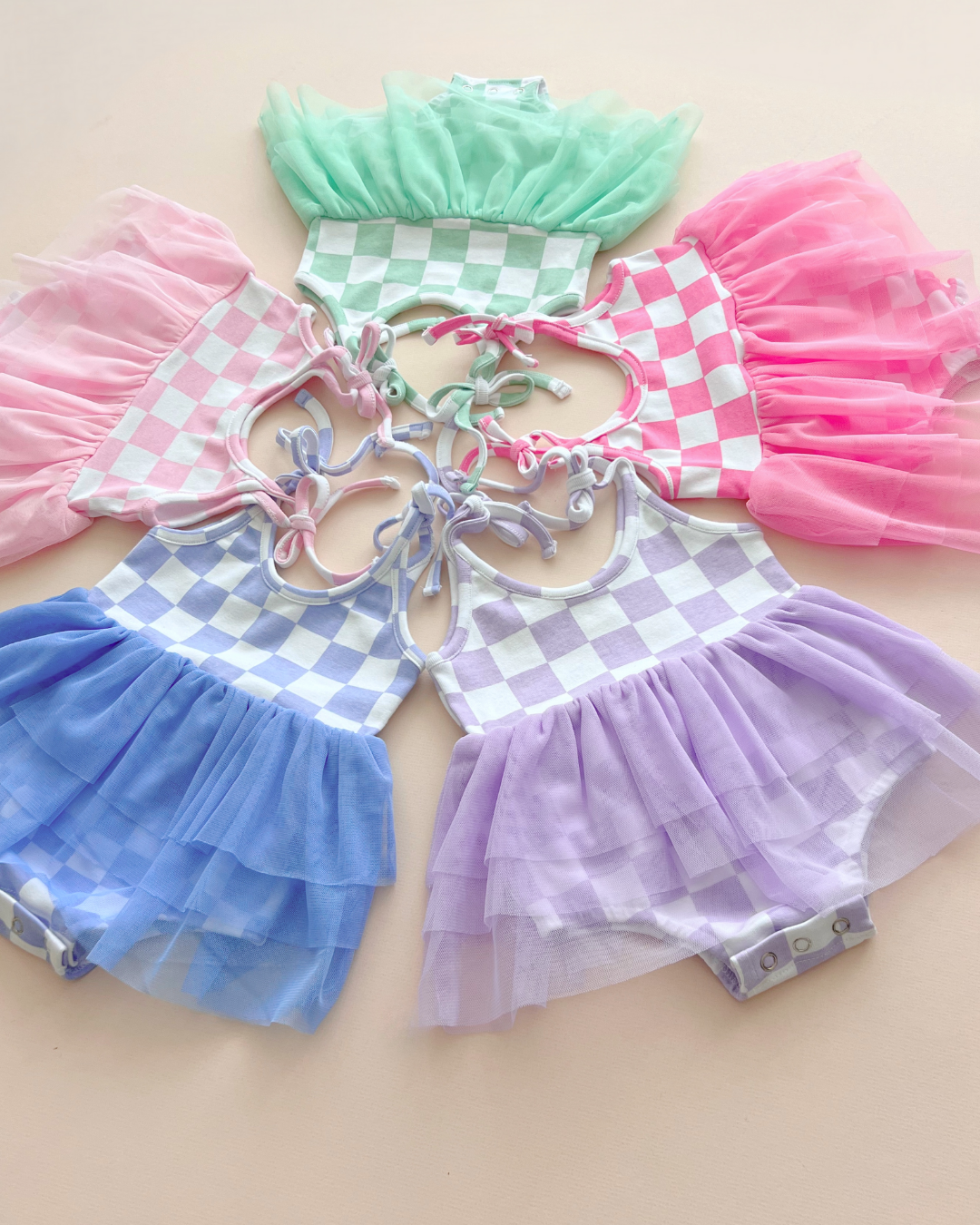 Tutu Romper | Checkered Lavender