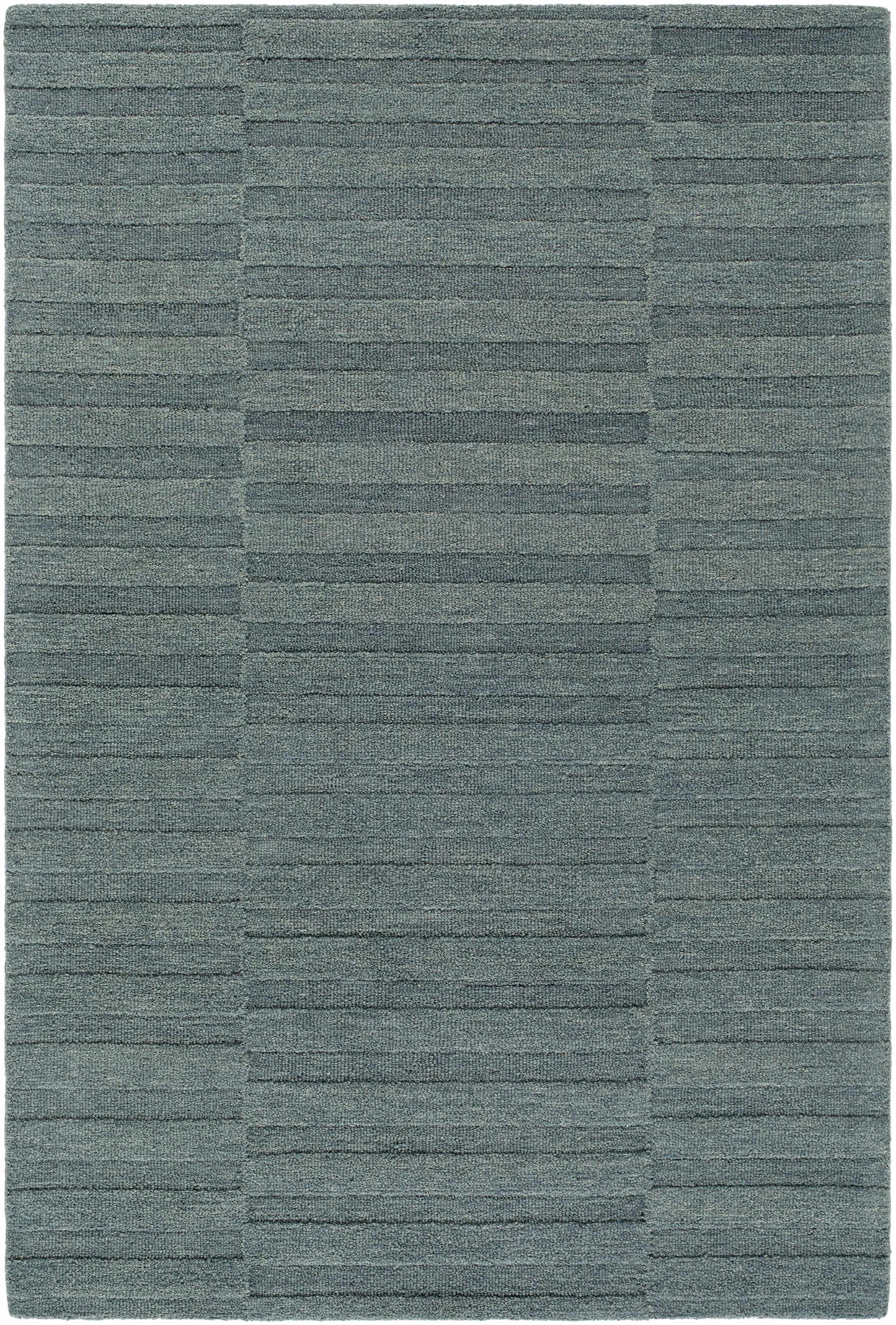 Idaho Broken-Stiped Petrol Blue Wool Rug