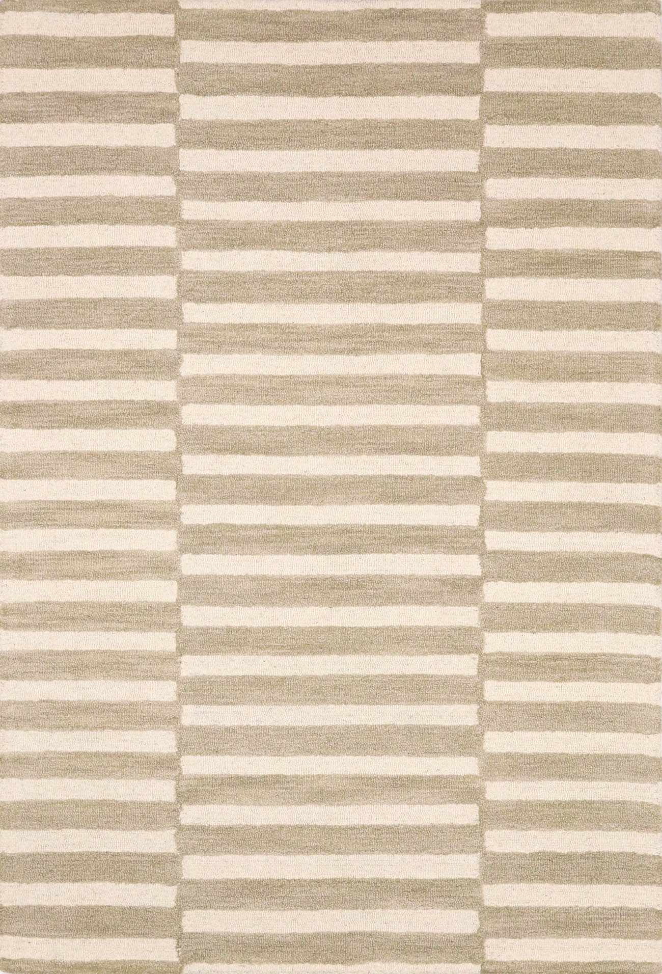 Idaho Broken-Striped Beige Area Rug