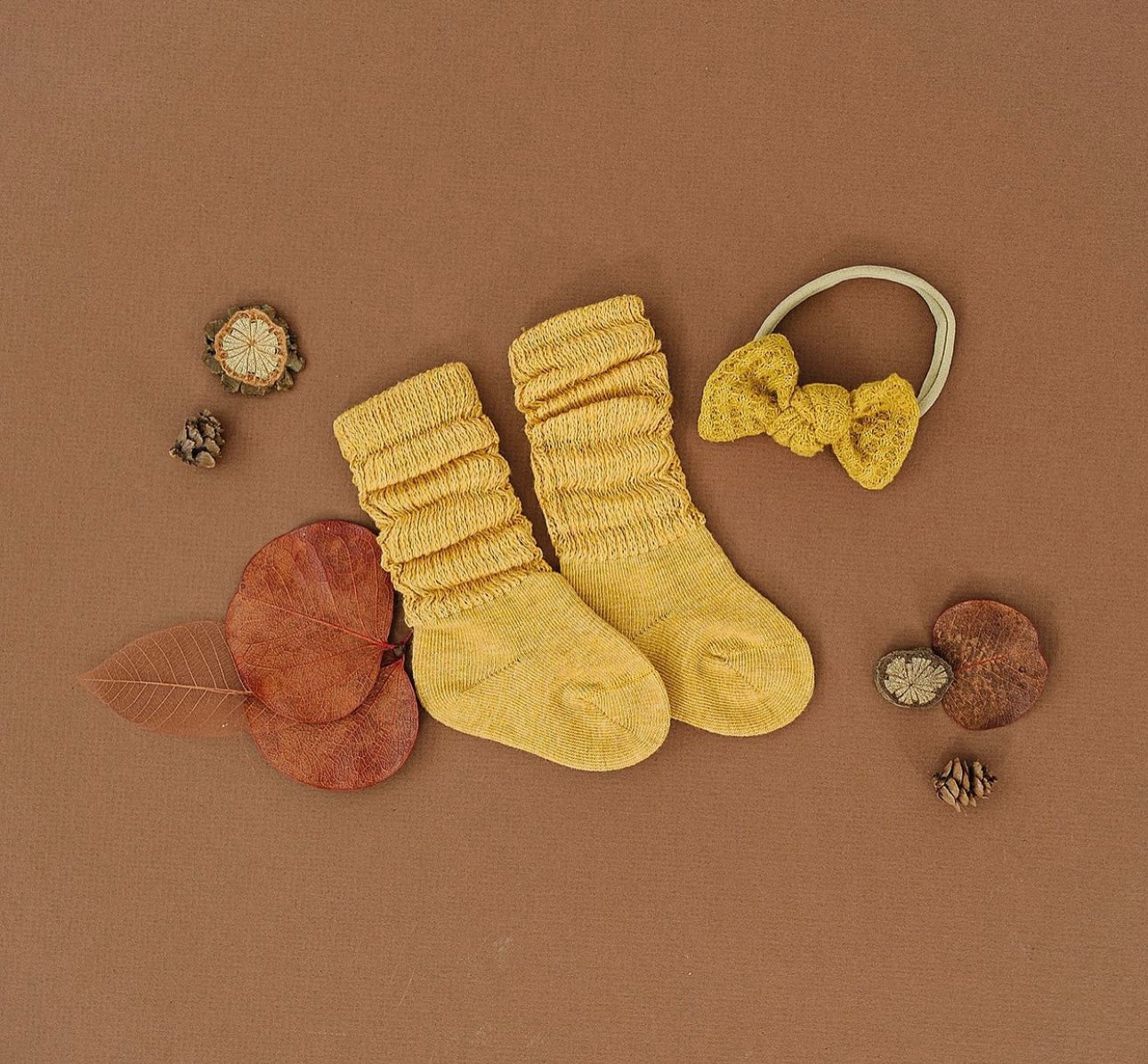 Mustard Scrunchie Socks