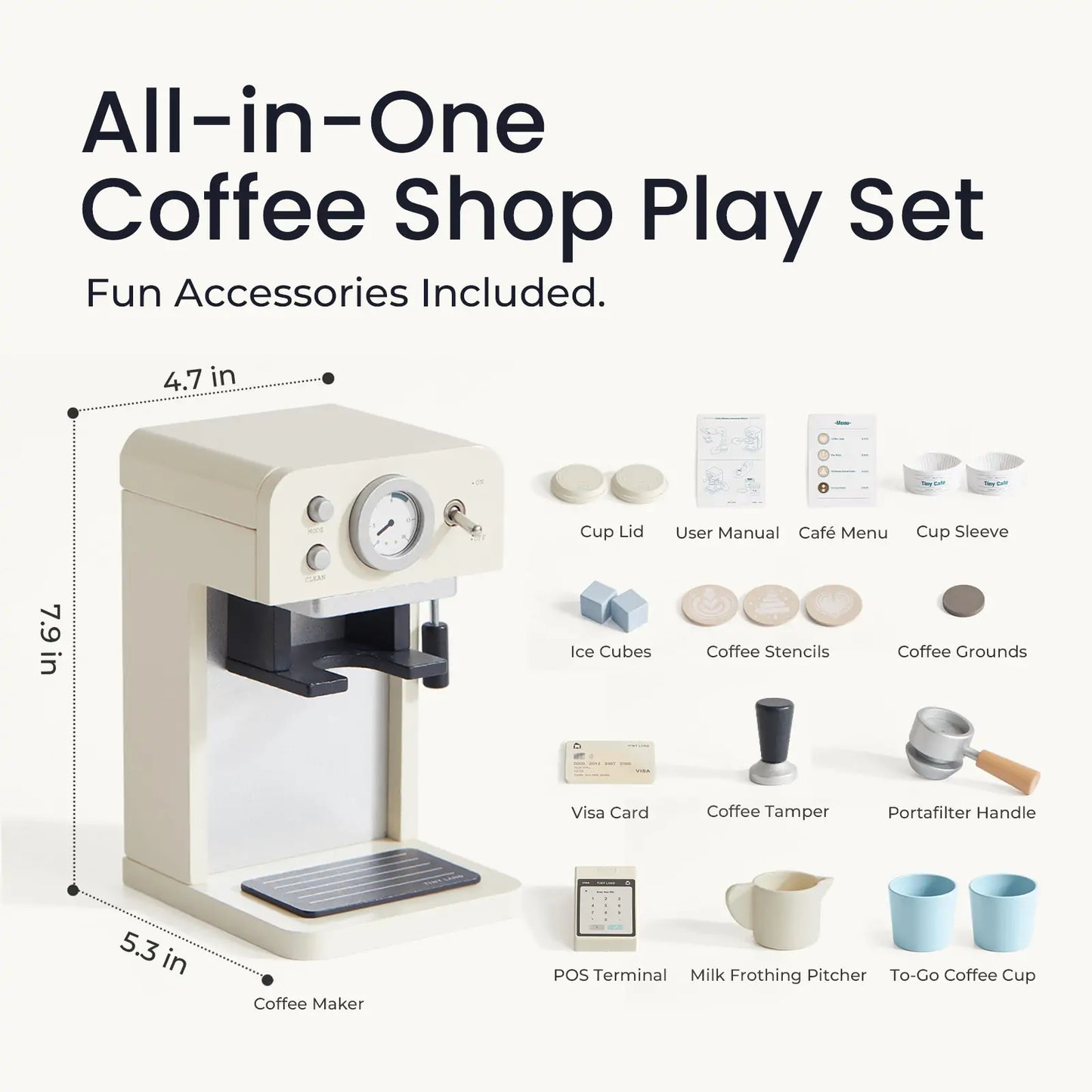 Wooden Café Play Set for Kids