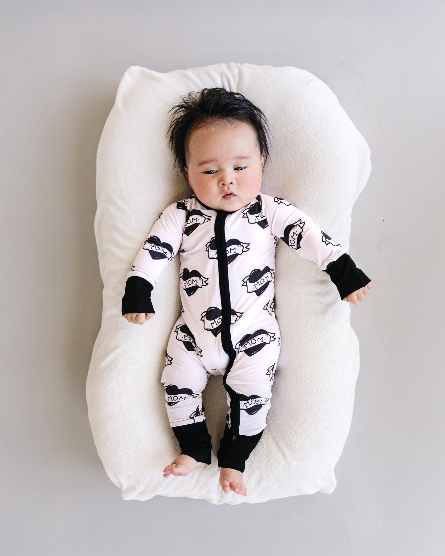 Mom Tattoo Bamboo Zip Romper