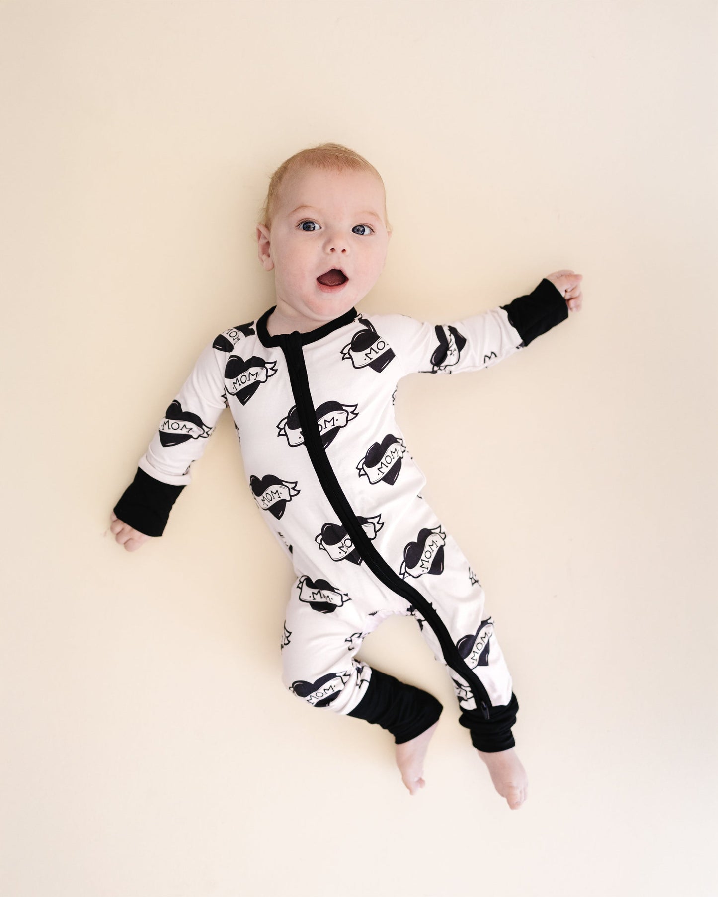 Mom Tattoo Bamboo Zip Romper
