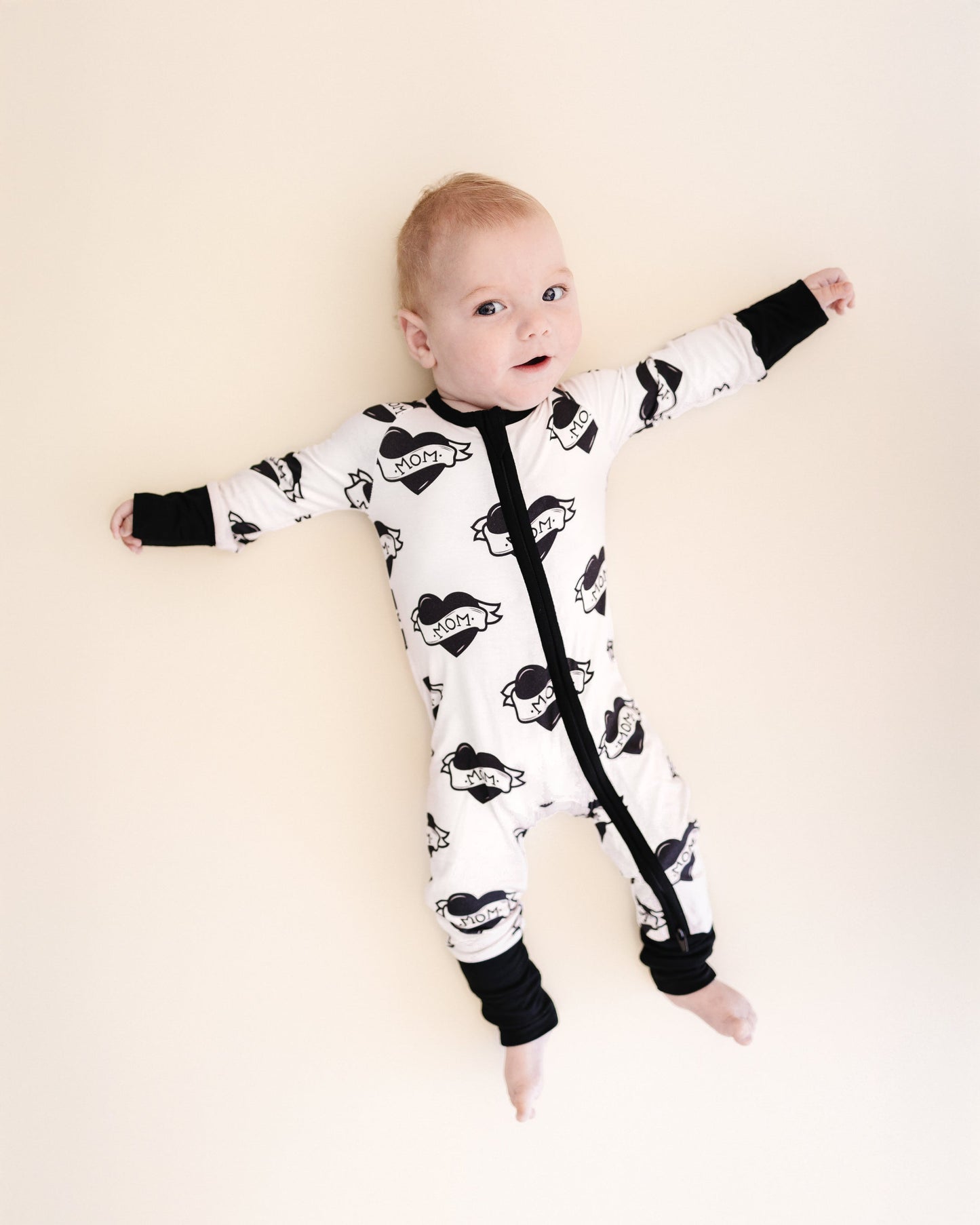 Mom Tattoo Bamboo Zip Romper