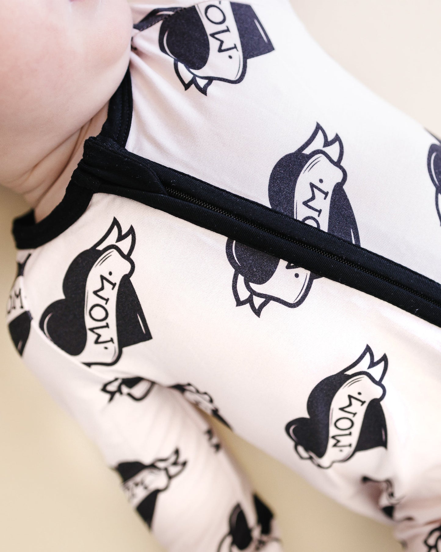 Mom Tattoo Bamboo Zip Romper