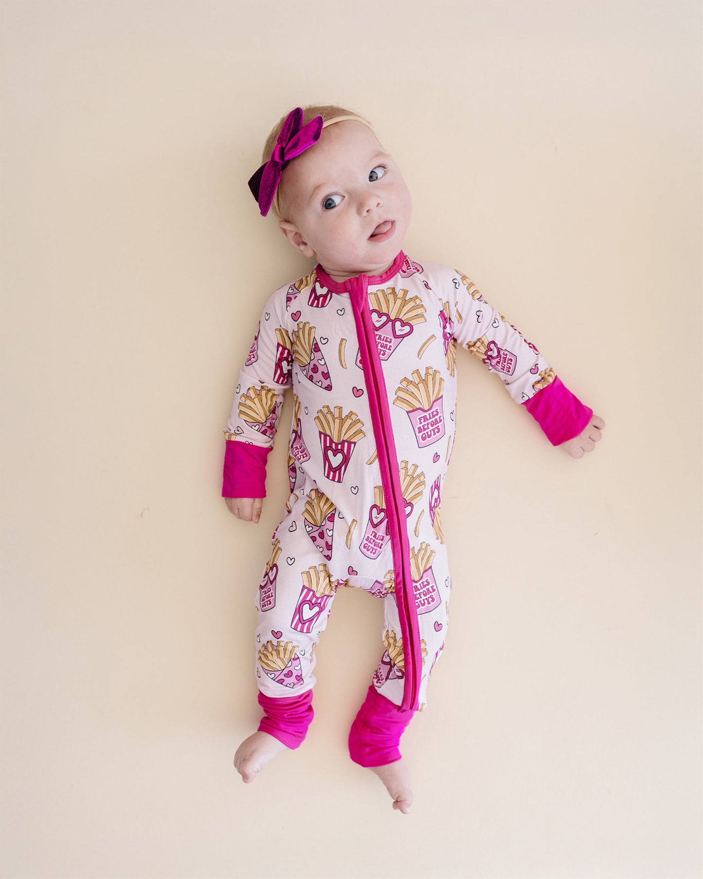 Fries Before Guys Bamboo Zip Romper