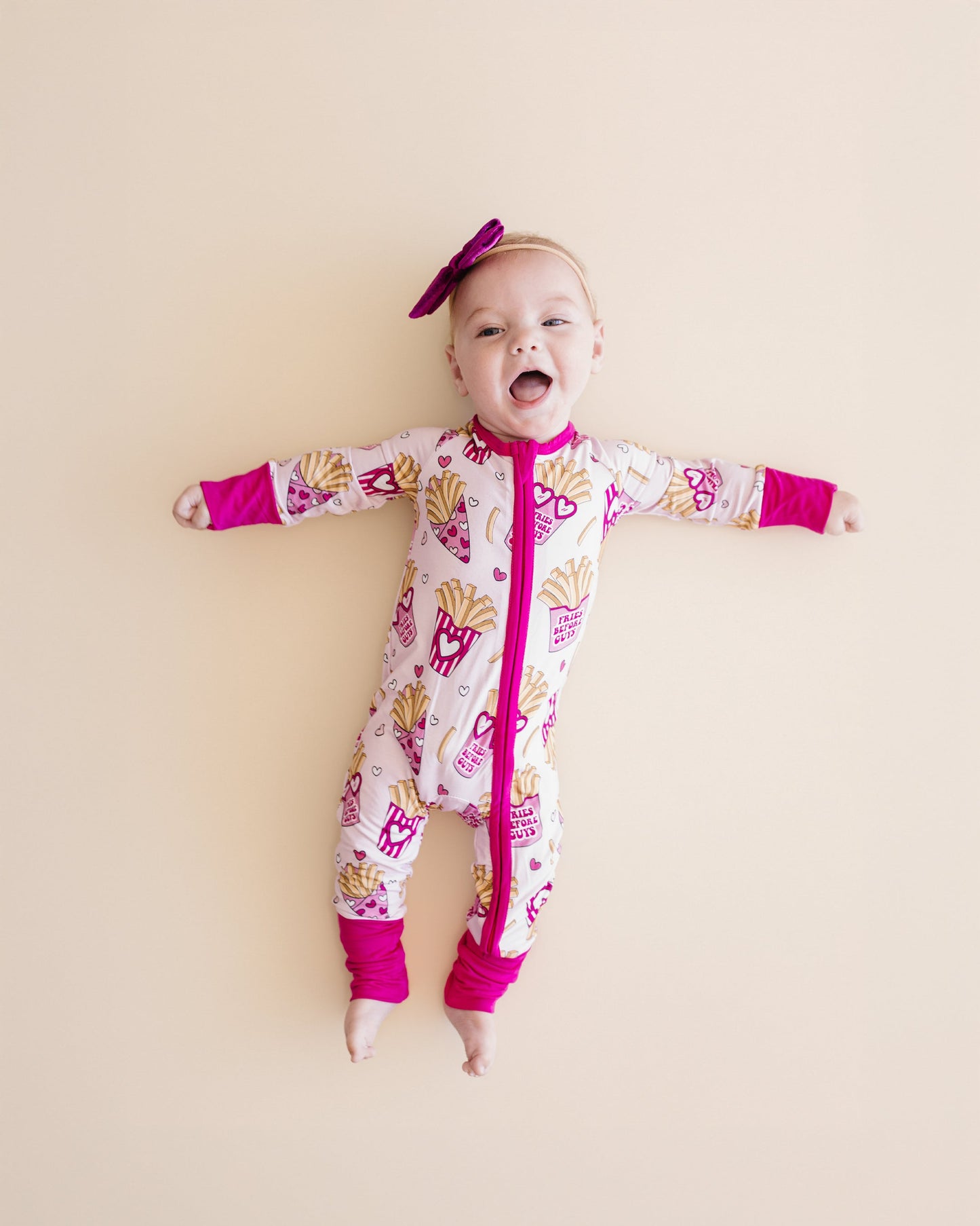 Fries Before Guys Bamboo Zip Romper
