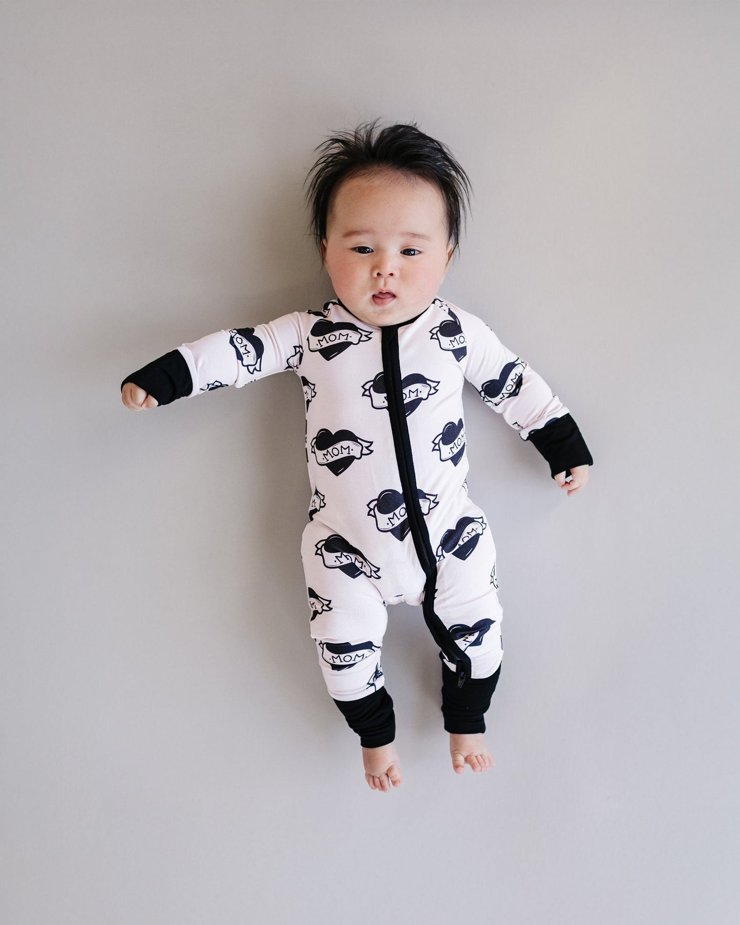 Mom Tattoo Bamboo Zip Romper