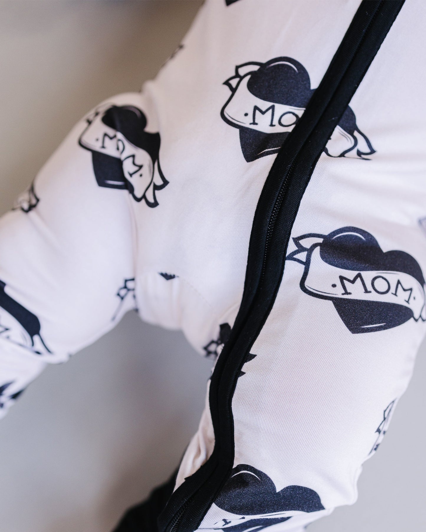 Mom Tattoo Bamboo Zip Romper
