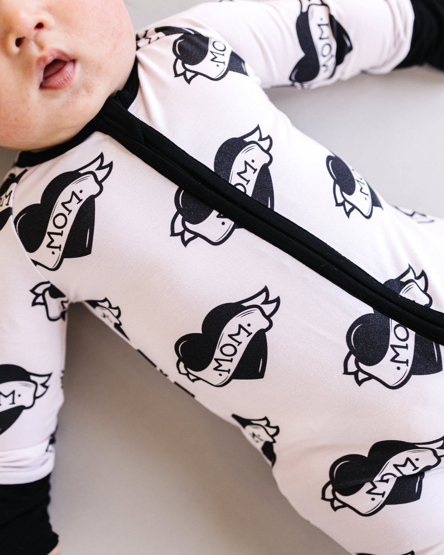 Mom Tattoo Bamboo Zip Romper