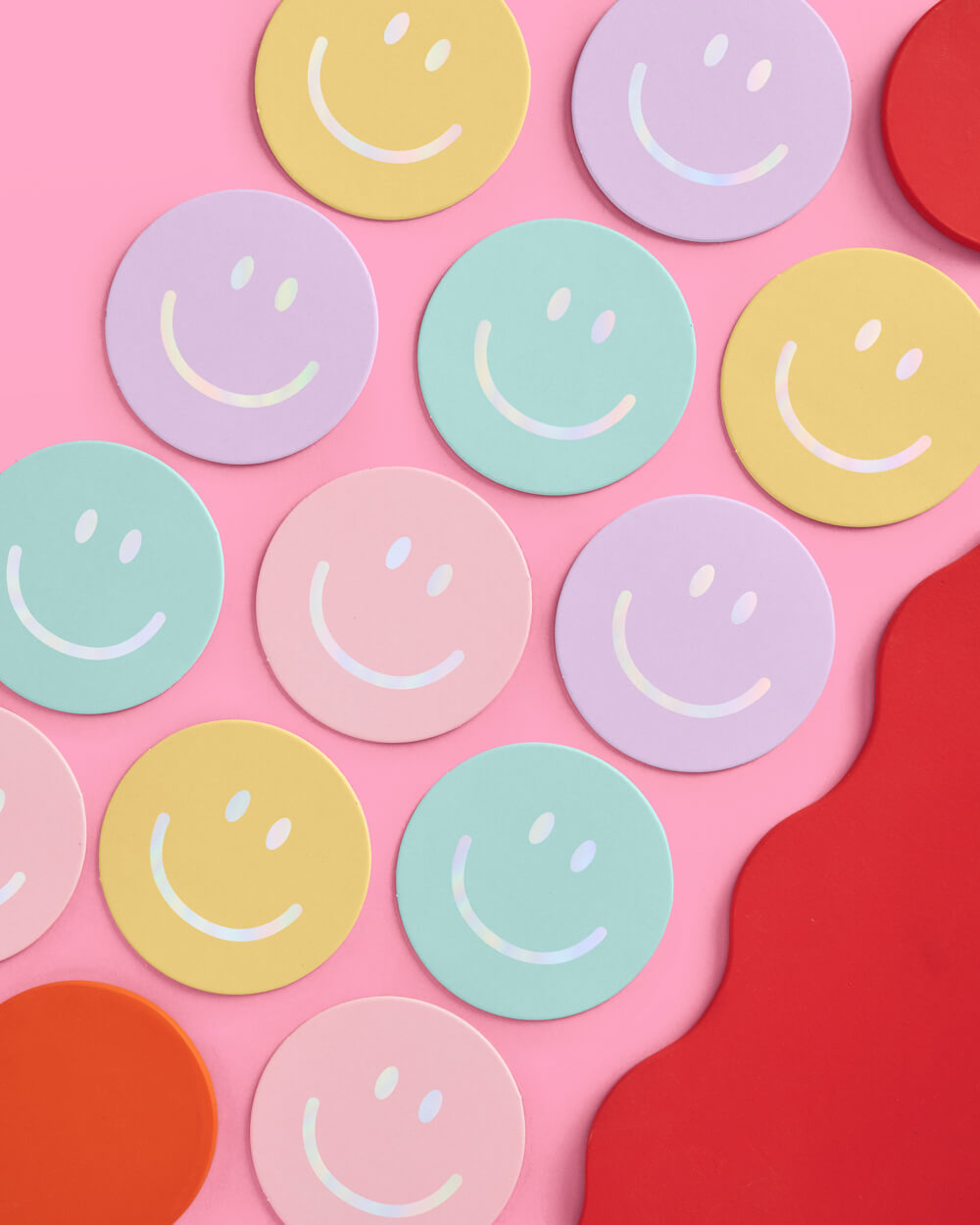 Smiley Coasters - 16 paper coasters