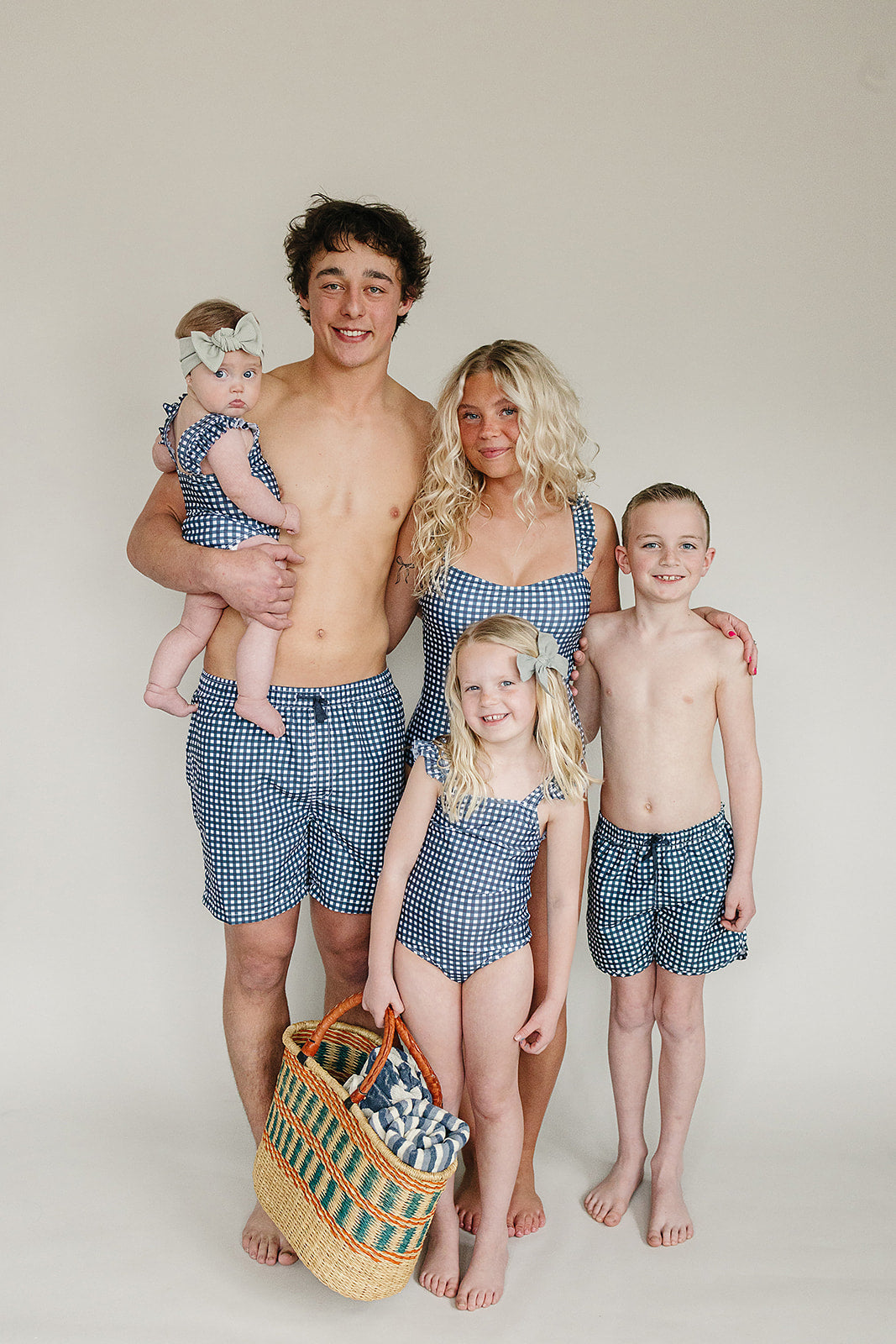 Navy Gingham Women’s One-Piece swimsuit