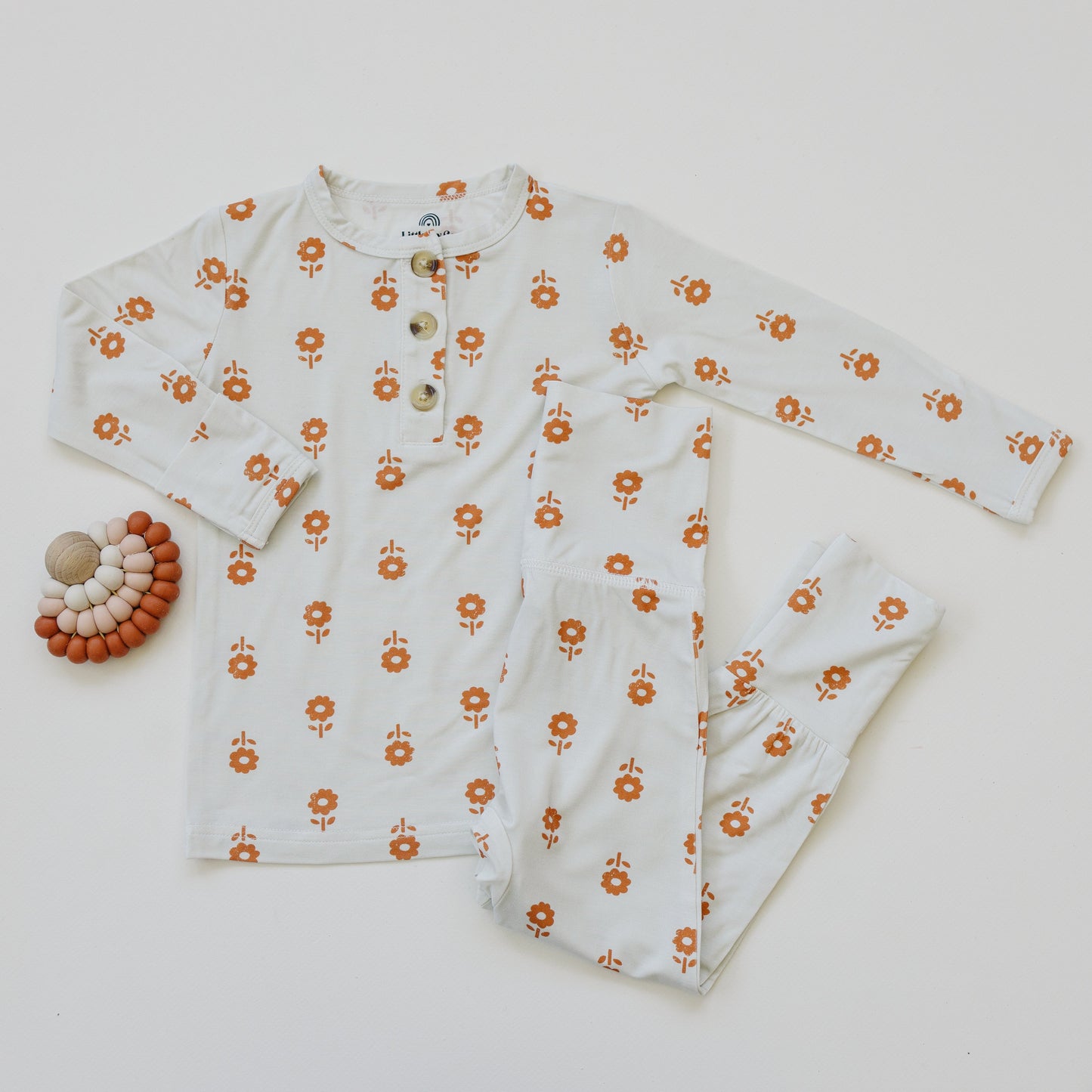 Pumpkin Posie 2pc Henley Bamboo Pajamas