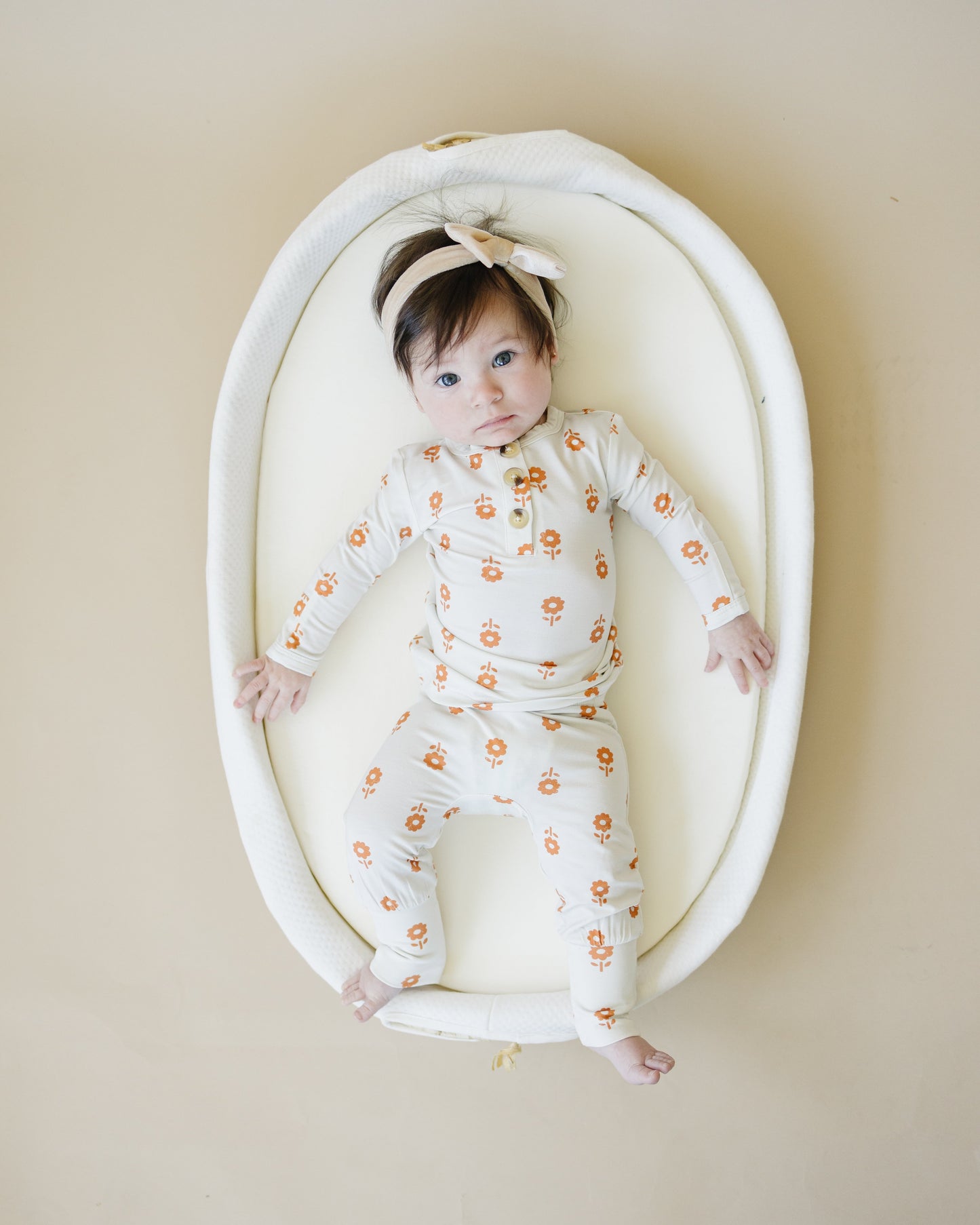Pumpkin Posie 2pc Henley Bamboo Pajamas
