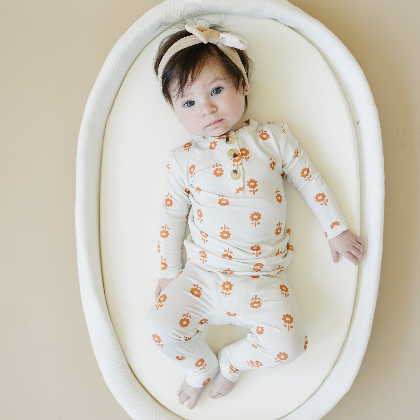 Pumpkin Posie 2pc Henley Bamboo Pajamas