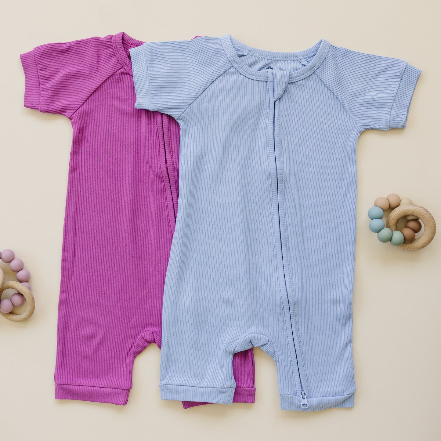 Solid Ribbed Bamboo Shorty Romper - more colors