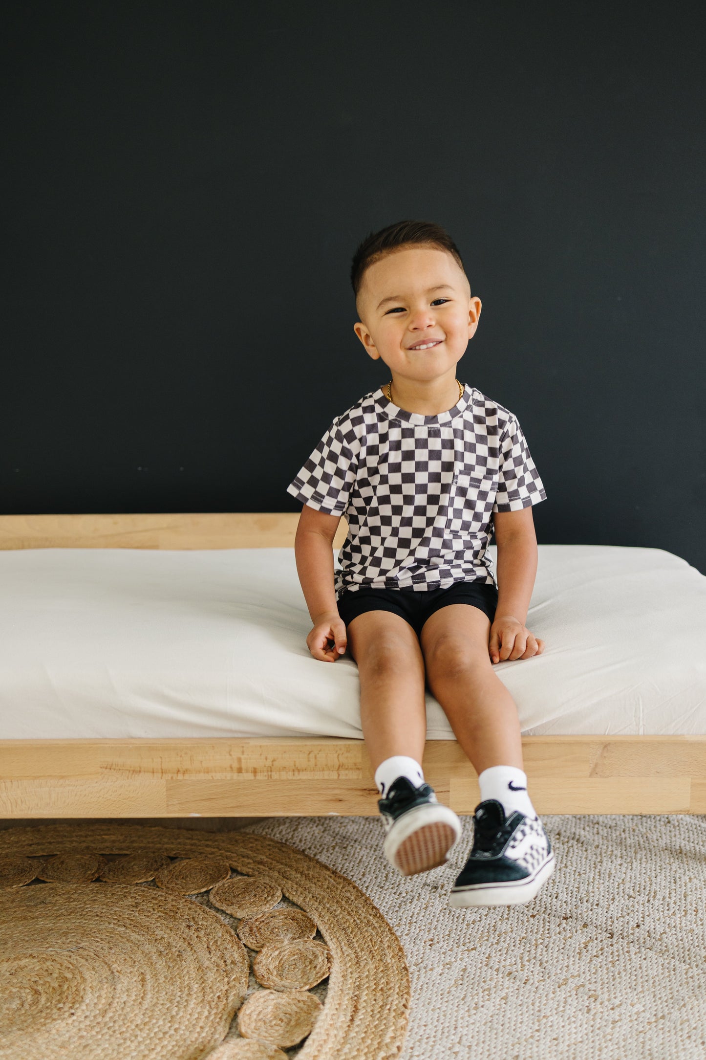 Checkered Black Bamboo Tee