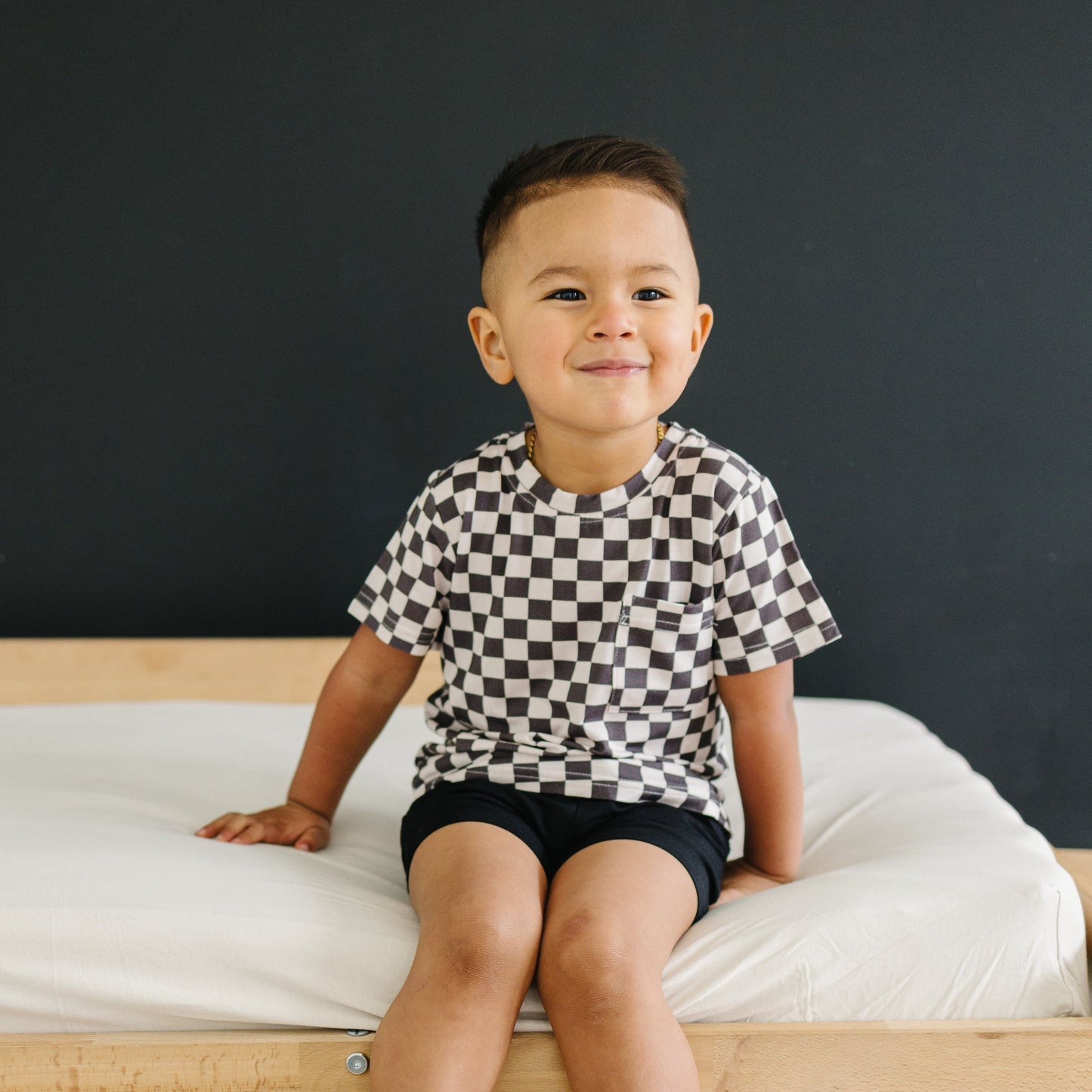 Checkered Black Bamboo Tee