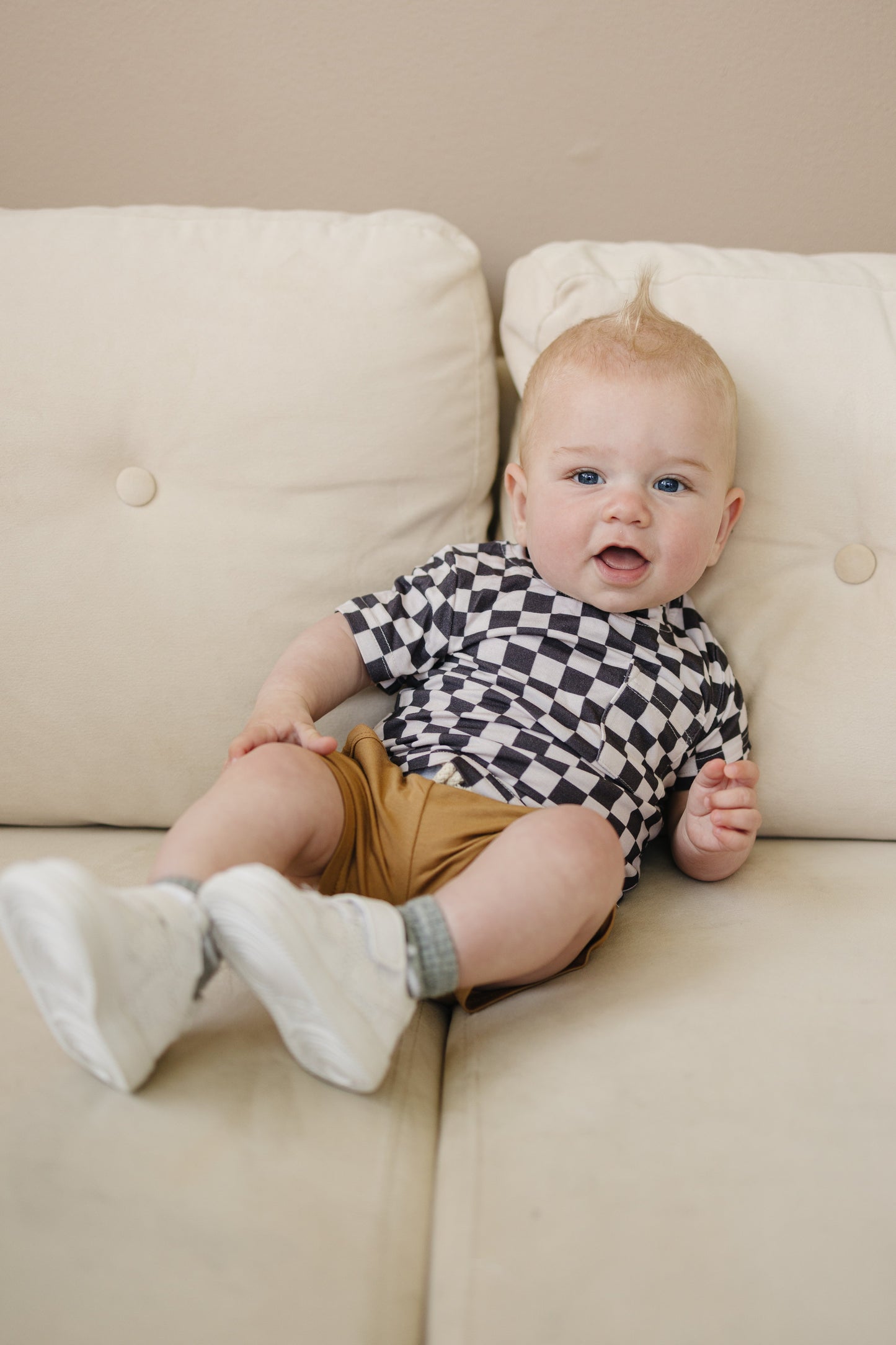 Checkered Black Bamboo Tee