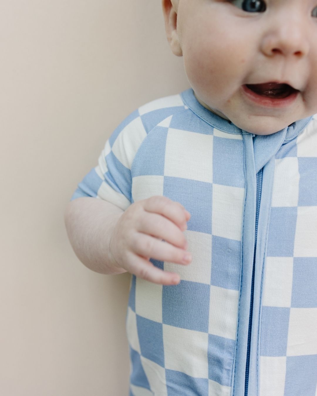 Shorty Romper | Blue Checkered