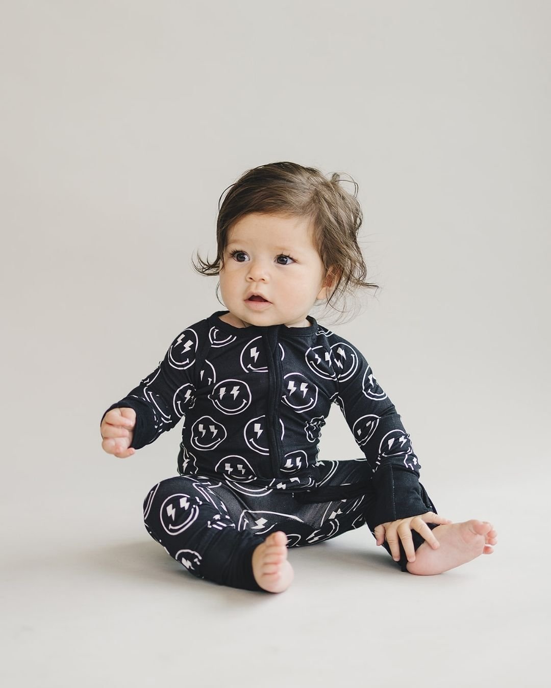Zip Romper | Electric Smiley