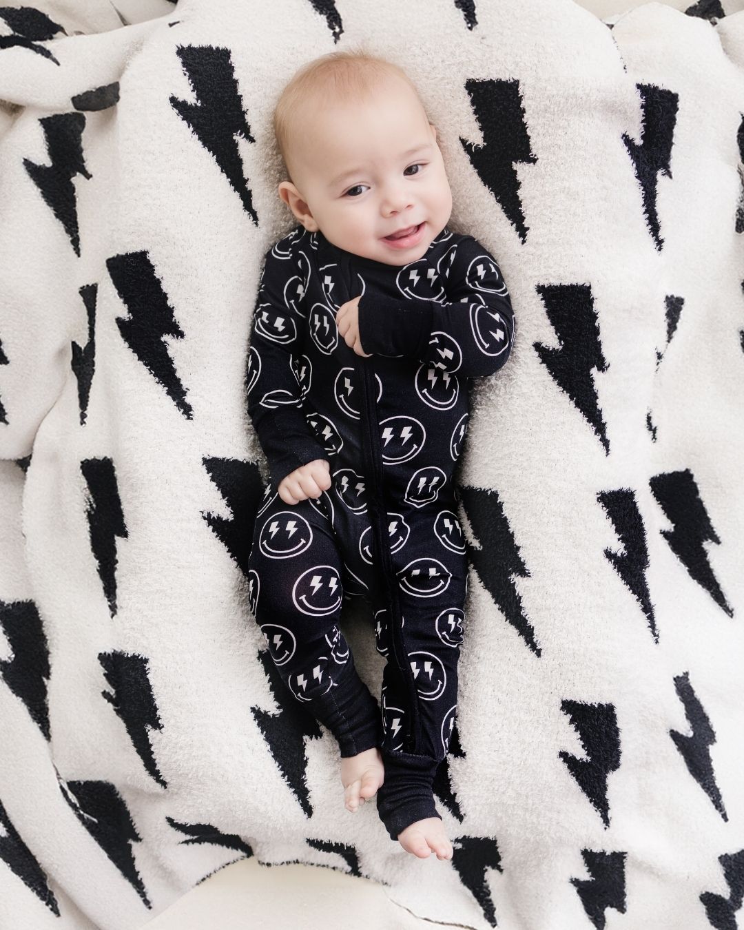 Zip Romper | Electric Smiley
