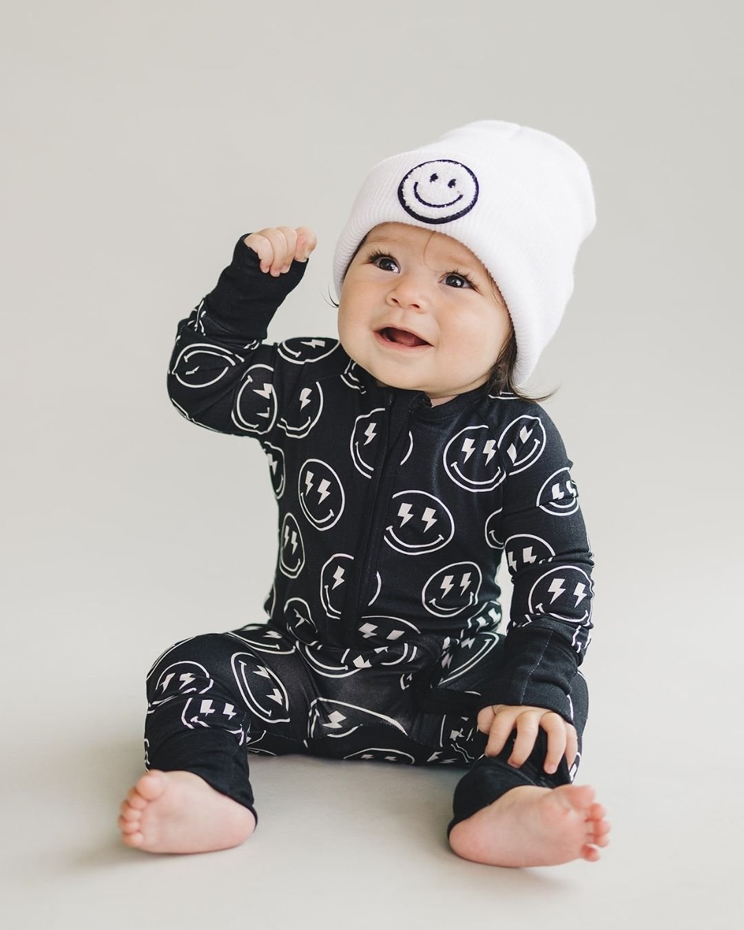 Zip Romper | Electric Smiley
