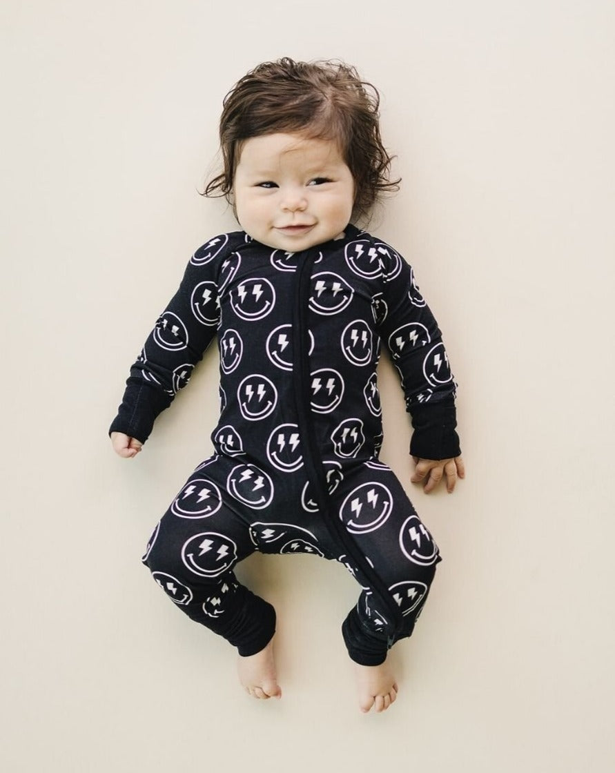 Zip Romper | Electric Smiley