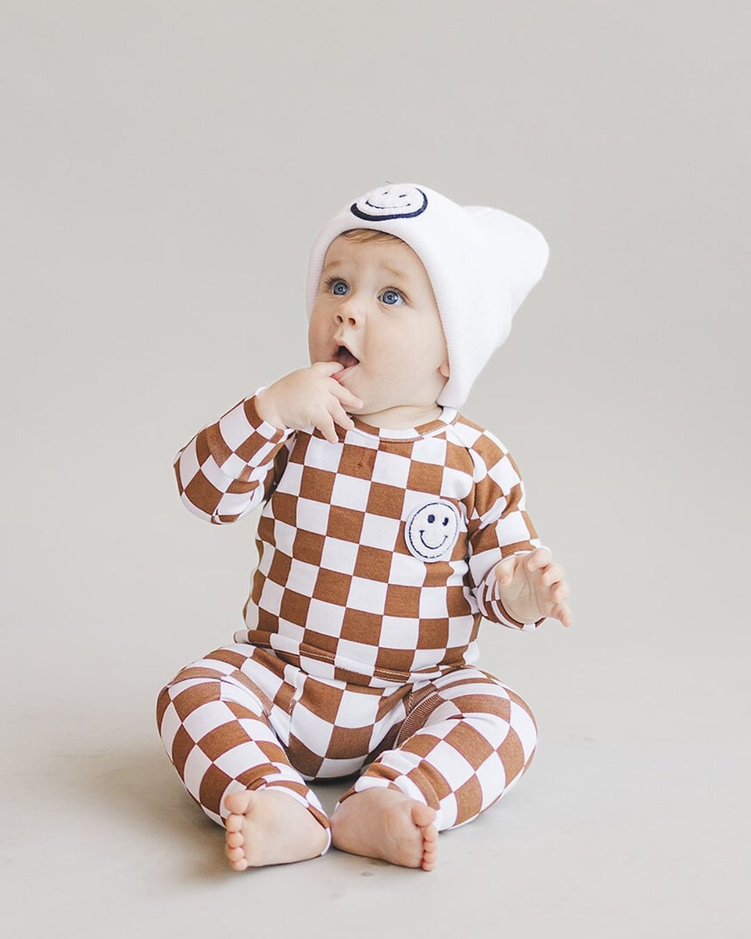 Copper Checkered Smiley Lounge Set