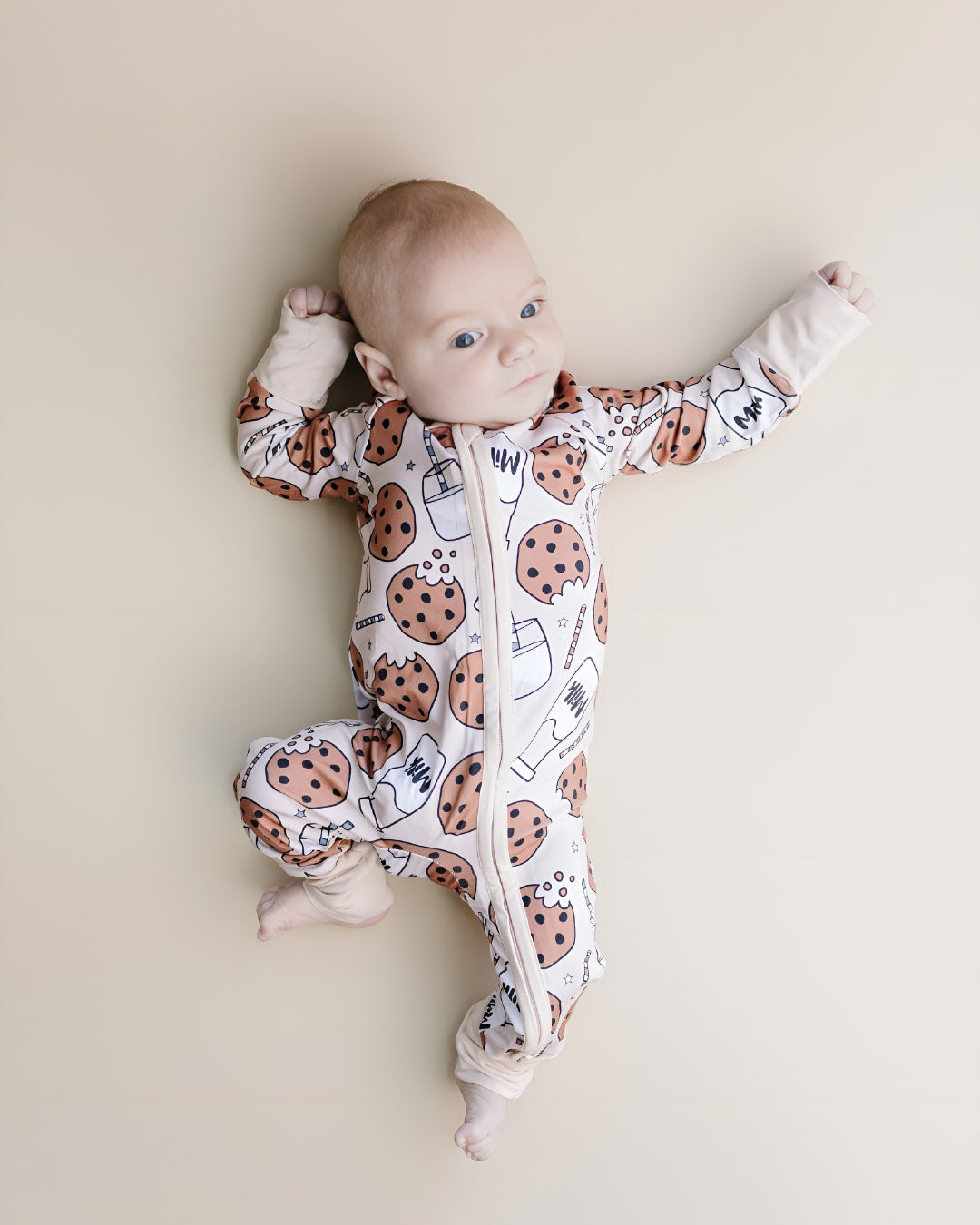 Milk & Cookies Bamboo Zip Romper