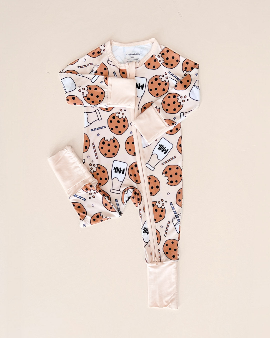 Milk & Cookies Bamboo Zip Romper