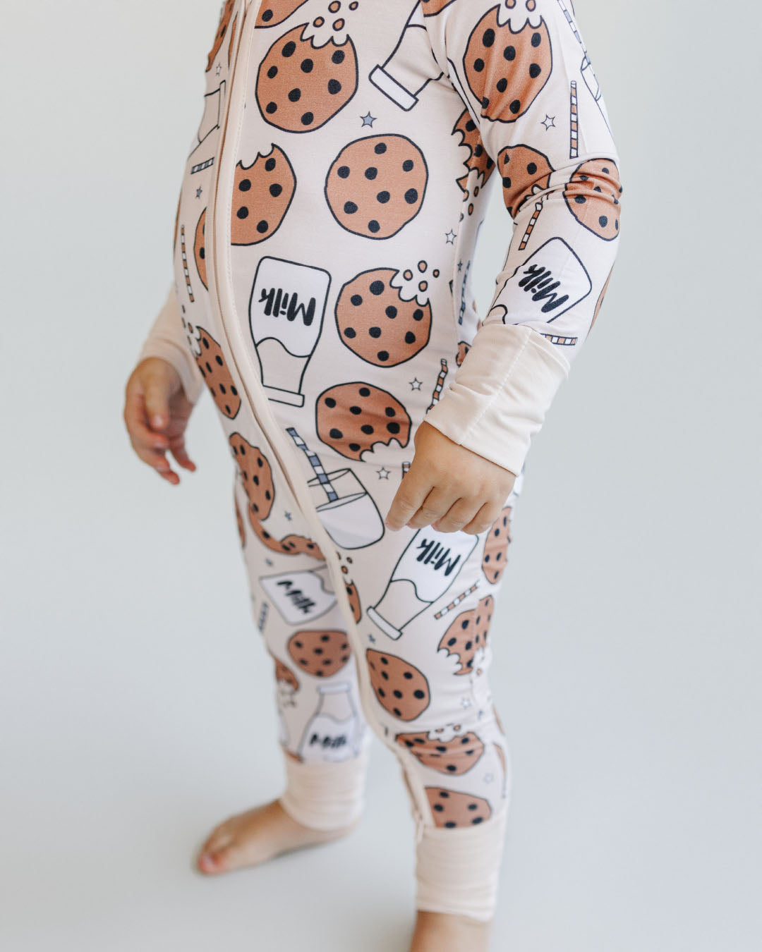 Milk & Cookies Bamboo Zip Romper