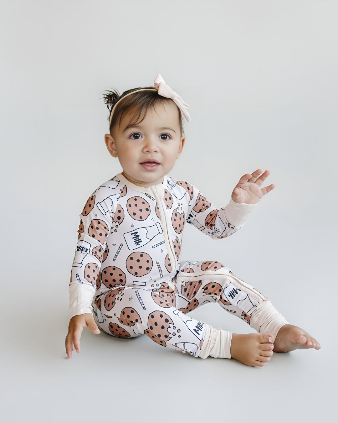 Milk & Cookies Bamboo Zip Romper