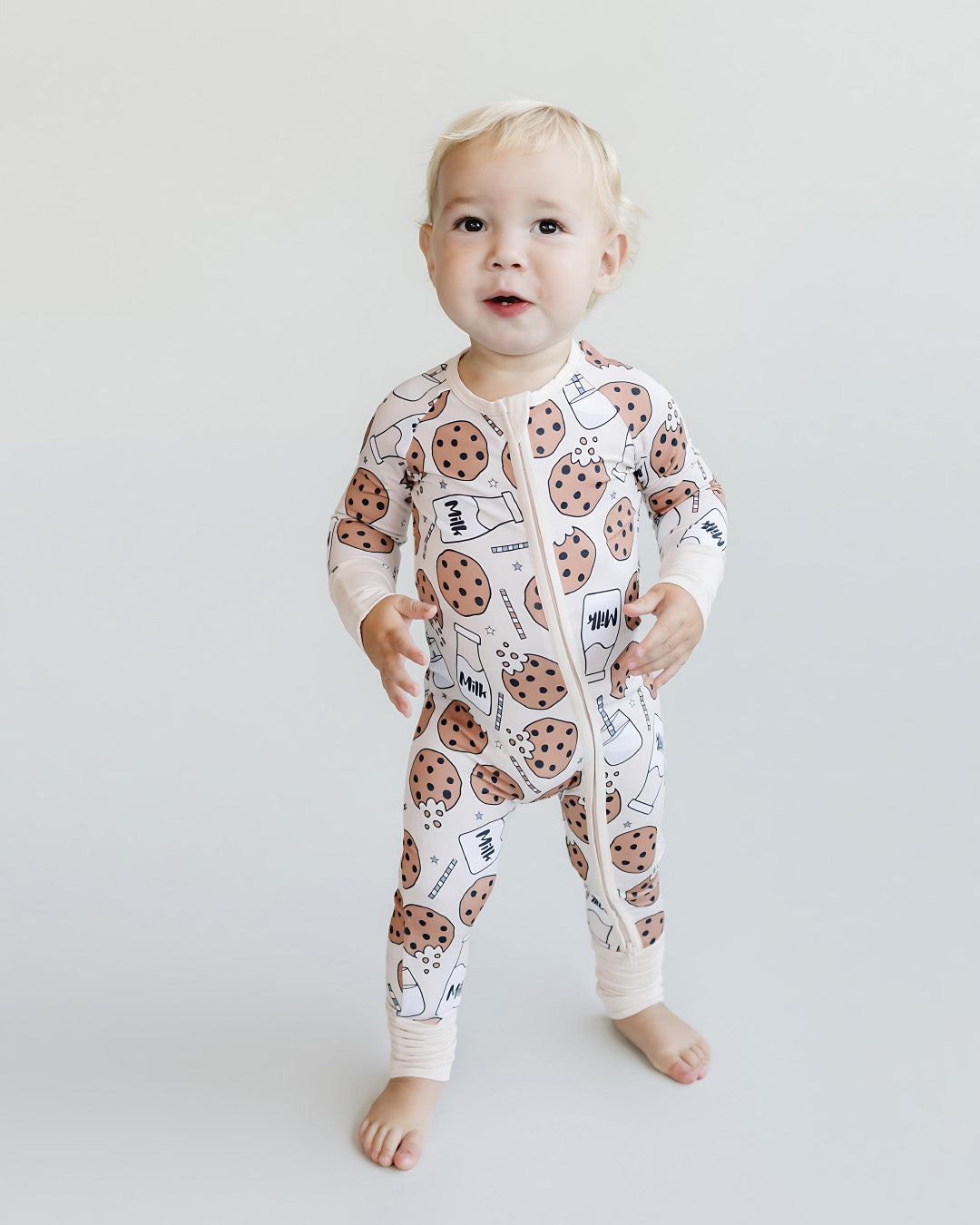 Milk & Cookies Bamboo Zip Romper