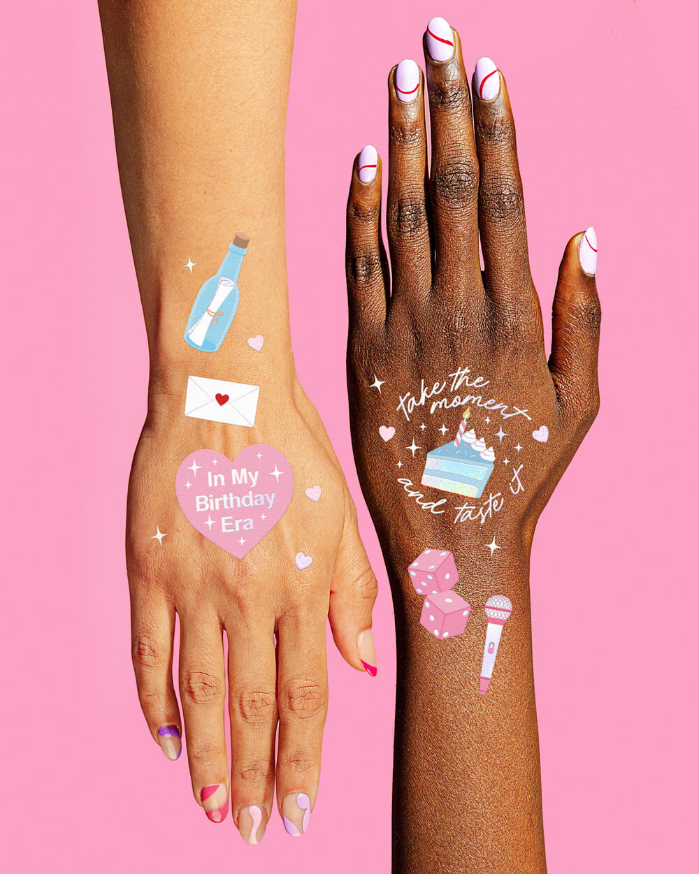 Birthday Era Tats - 50 temporary tattoos