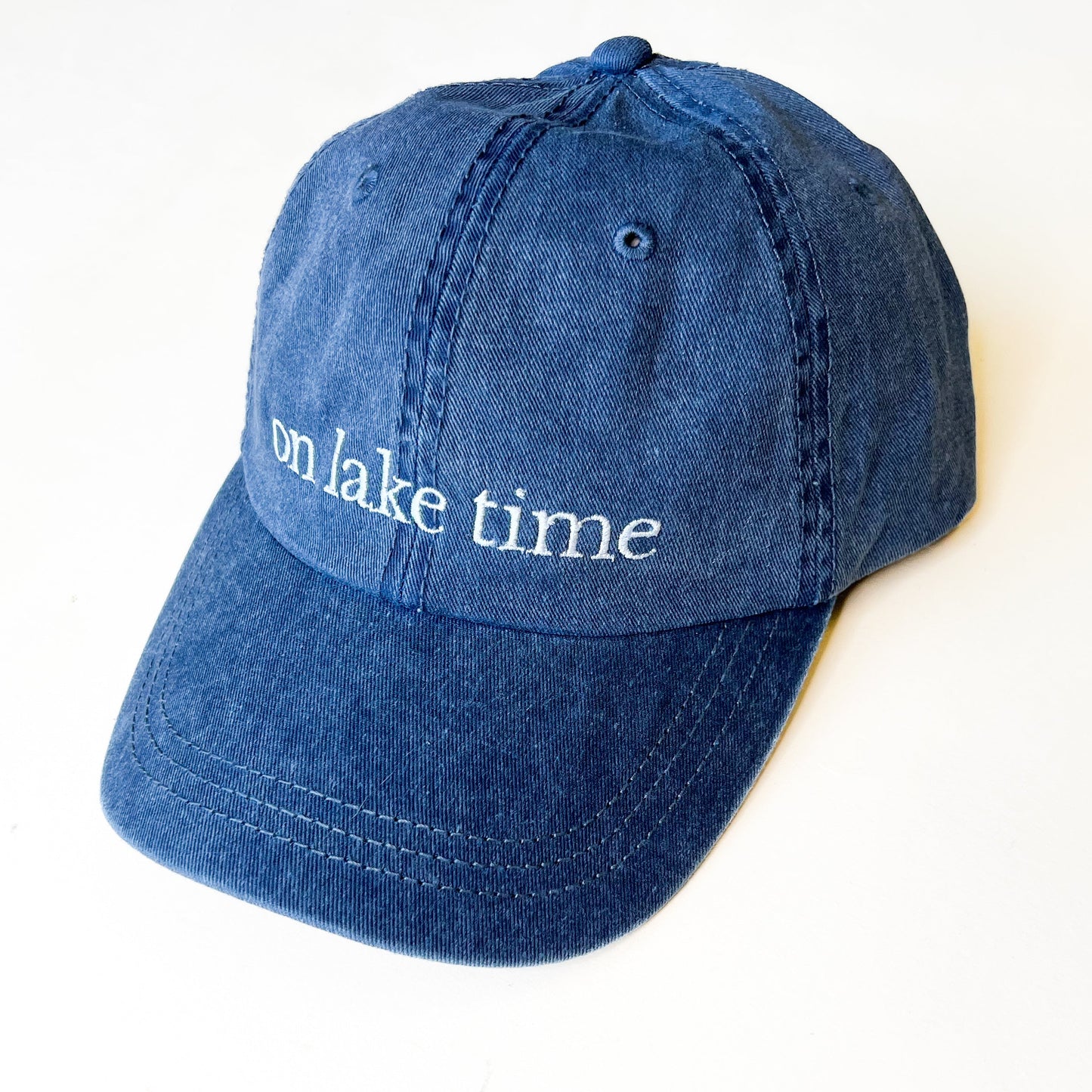 On Lake Time Embroidered Baseball Cap
