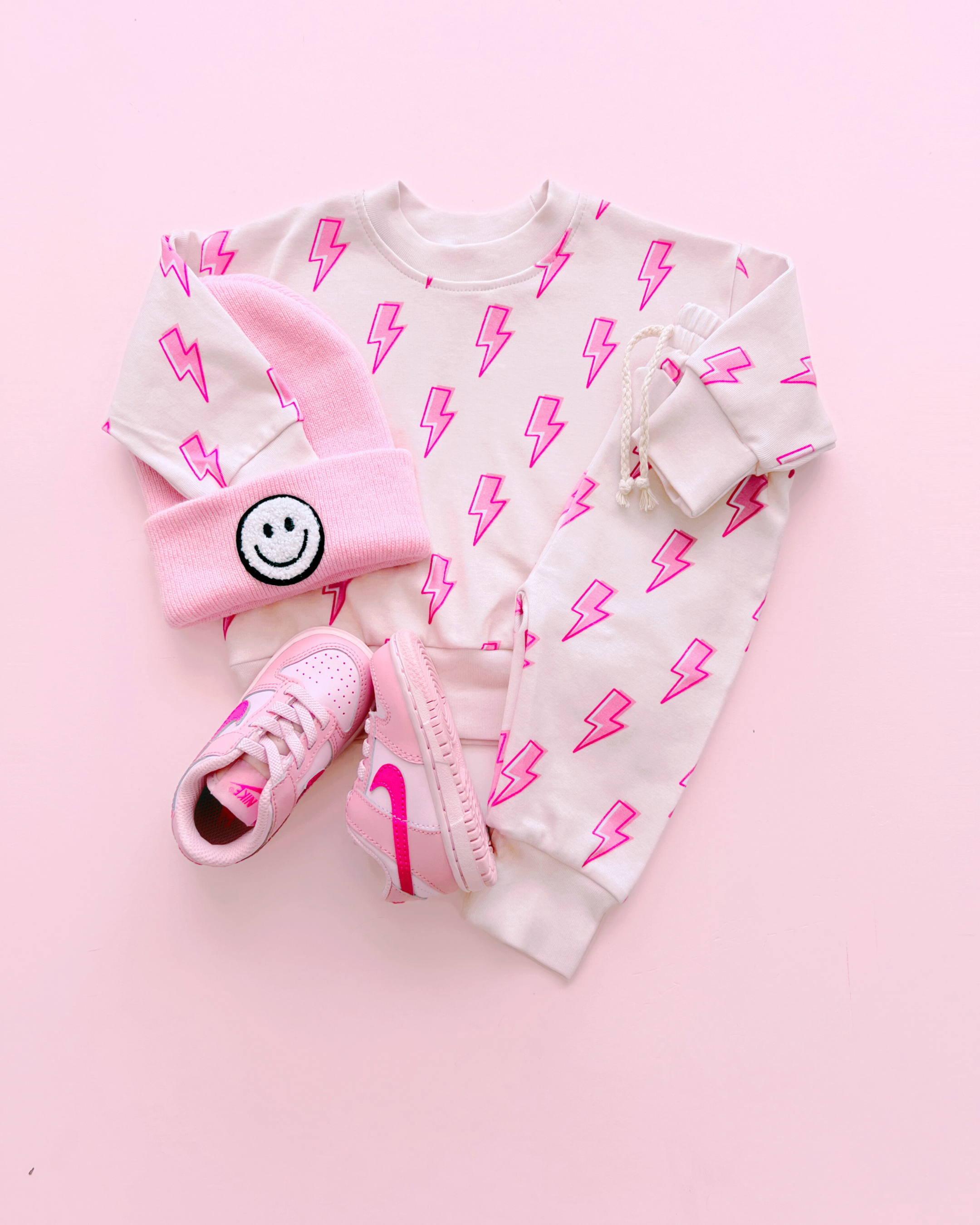 Pink Bolts Jogger Set