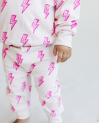 Pink Bolts Jogger Set