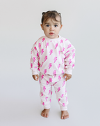 Pink Bolts Jogger Set