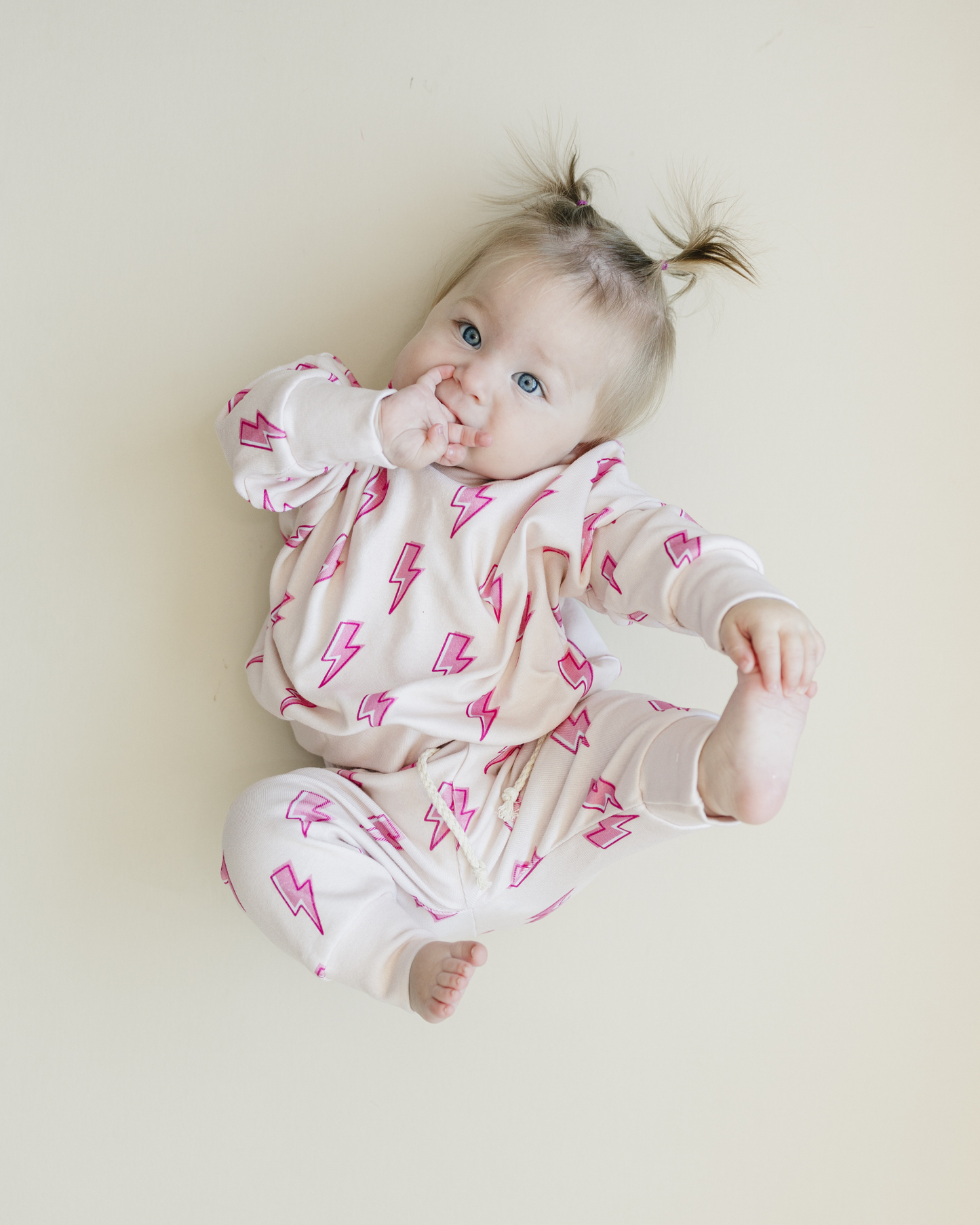 Pink Bolts Jogger Set