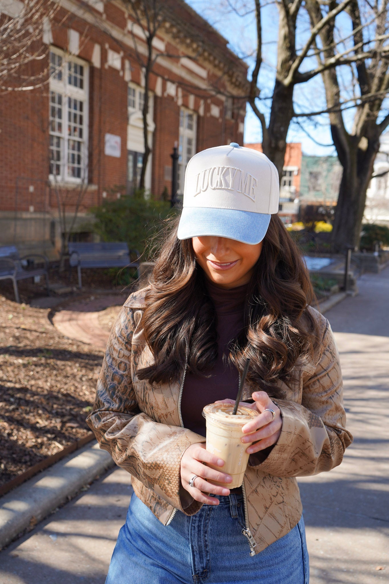 Lucky Me - Denim Vintage Trucker Hat